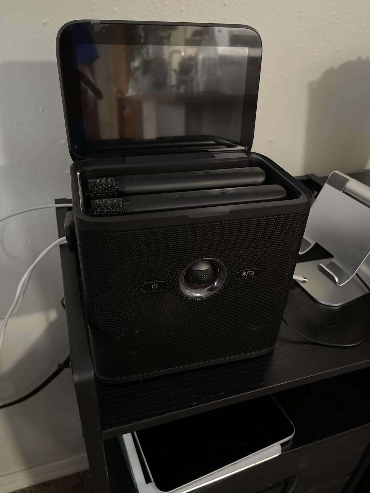 Ikarao Karaoke Machine for Adults, with Lyrics Display Screen, 32GB Karaoke Tablet, 2 Wireless Microphones, Karaoke Speaker with Autotune EQ, Connect TV customer photo 1