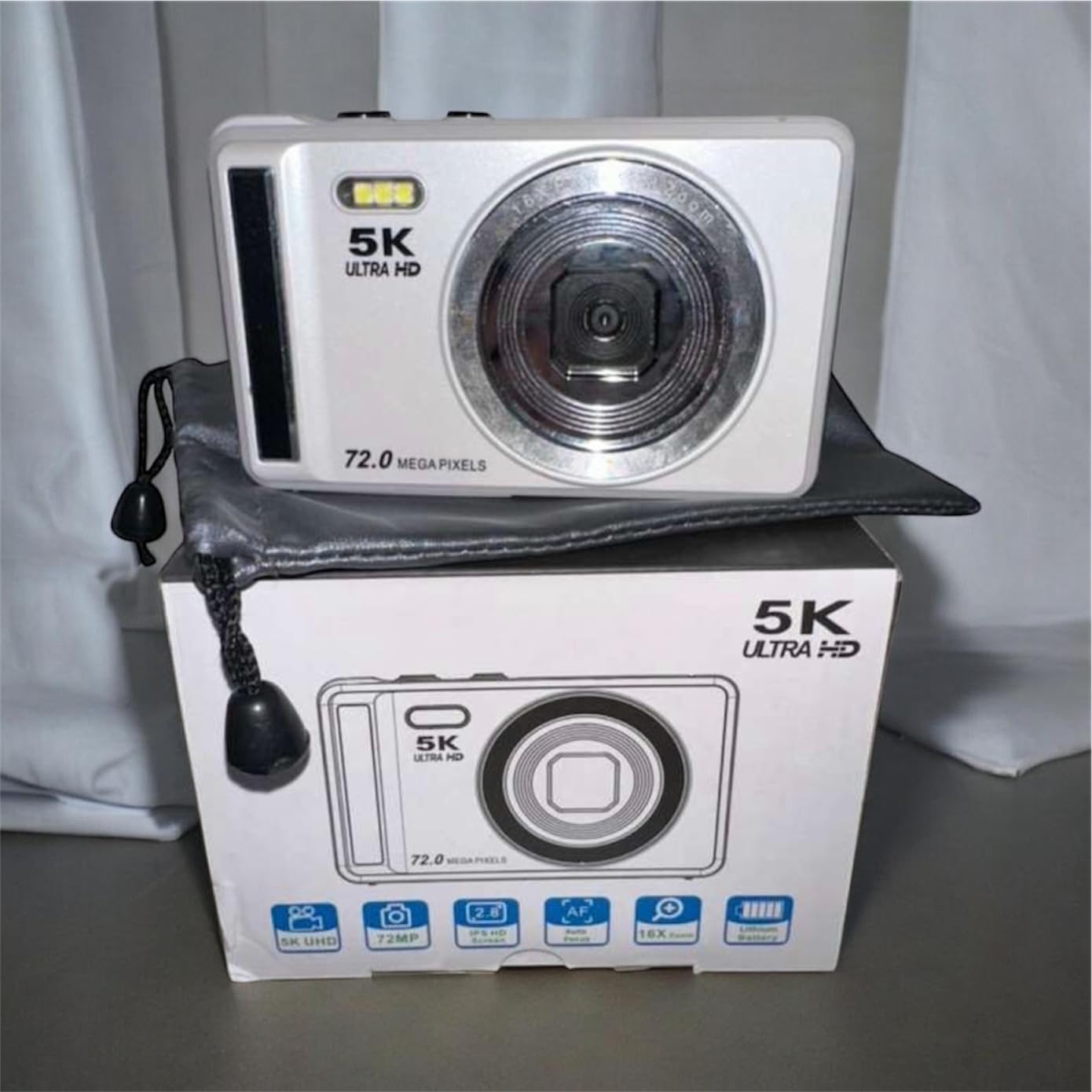 5K Digital Camera - WiFi 75MP Cameras for Photography - UHD Vlogging Camera for YouTube with 3