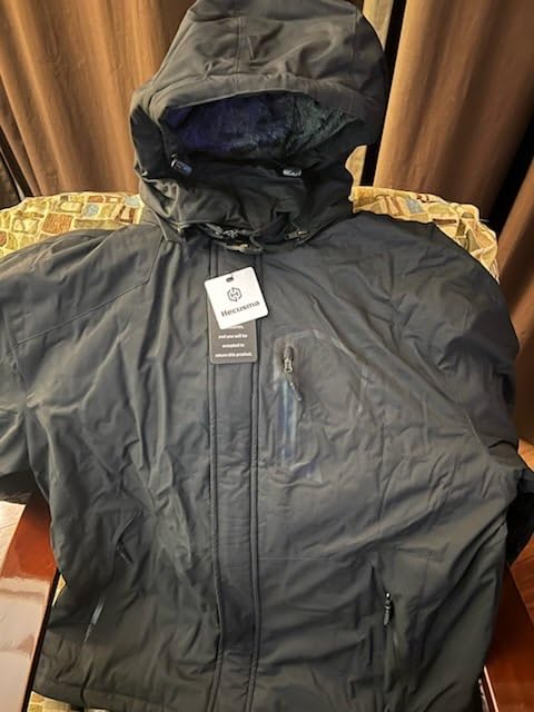 Heated Jackets for Men with 18400mAh 12V Battery Pack Included, Mens Heated Jacket with Fur Lining customer photo 2