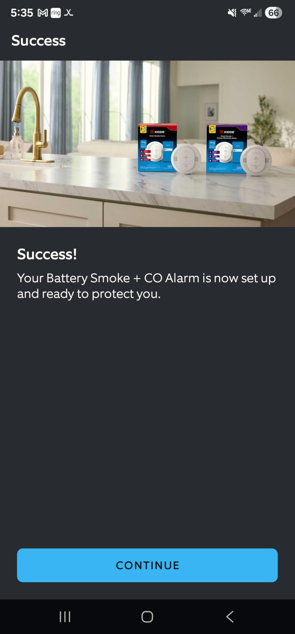 Kidde Smart Smoke and Carbon Monoxide Detector, Ring App Enabled for Real-Time Notifications, Wire-Free Interconnectivity, AA Battery Powered customer photo 2