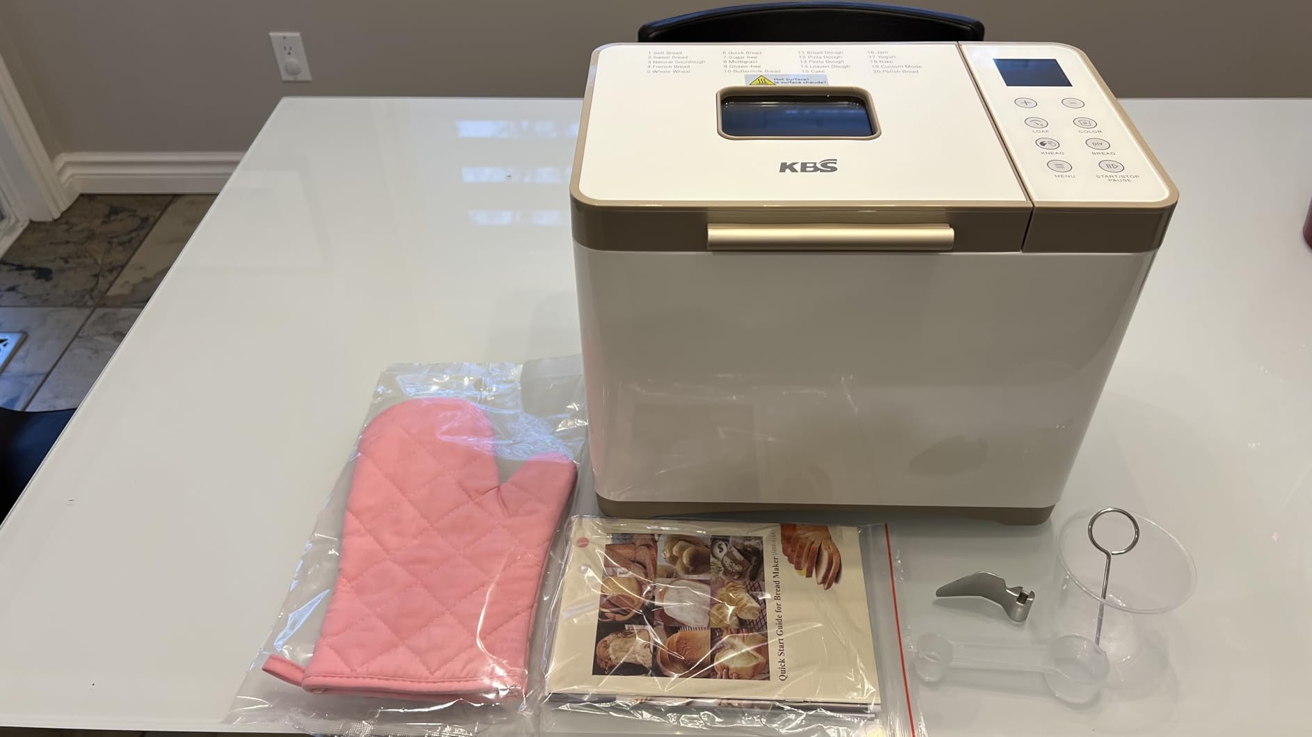 KBS 19-in-1 Programmable Bread Maker, 2LB Bread Machine with Healthy Ceramic Pan, Stainless Steel Bread Maker Machine with 15H Timer& 1H Keep Warm, Sourdough, Gluten Free, 3 Crust Colors, 53 Recipes customer photo 1