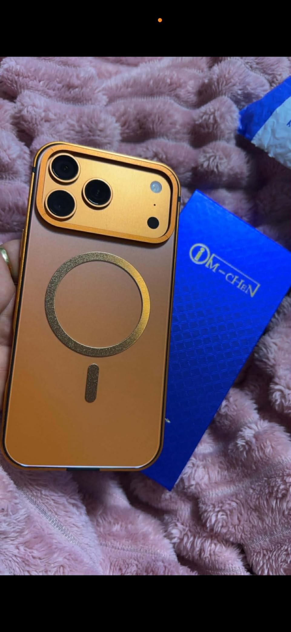 IMCHEN Metal Case for iPhone 17 Pro Max, Aluminum Alloy Frame Heavy-Duty Protection, Slim and Durable Orange customer photo 1