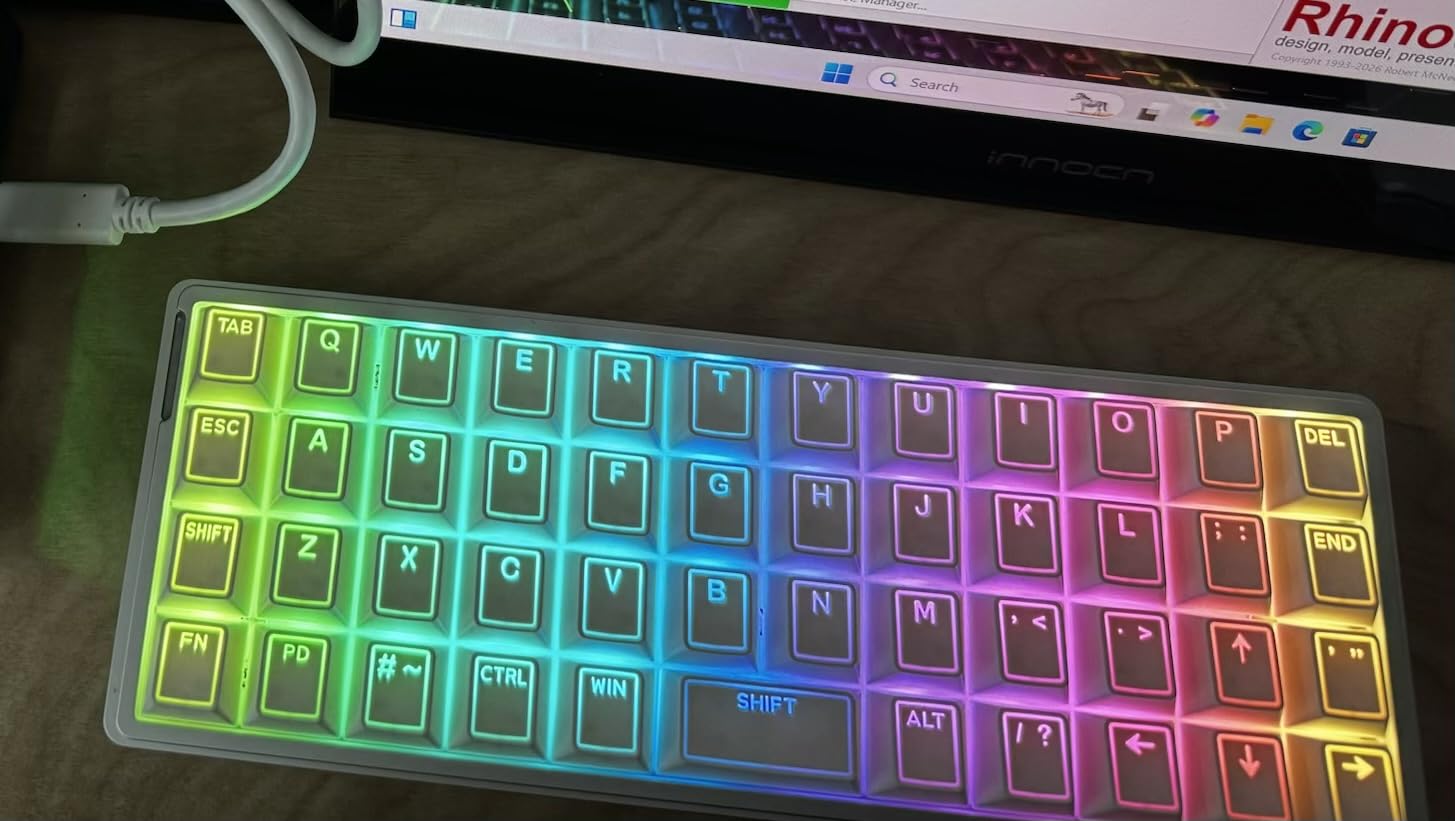 EPOMAKER Luma40 Low Profile Mechanical Keyboard with QMK/VIA & CNC Metal, Transparent PC Keycap, Hot-Swap, Kailh Linear Switch, 2.4Ghz/BT/USB, 40% Wireless Gaming Keyboard for Mac/Win customer photo 2