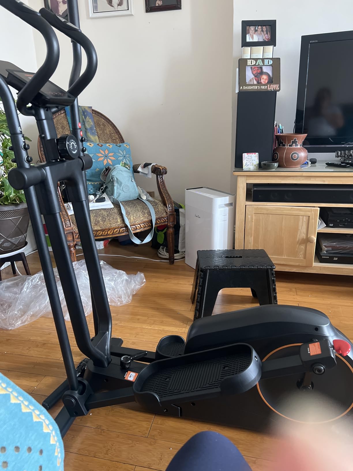 YOSUDA Compact Elliptical Machine Only 2 sq ft, 15IN Stride Foldable Elliptical for Home, Folding Elliptical Exercise Machine, Elliptical Cross Trainer with 16 Magnetic Resistance Levels customer photo 1