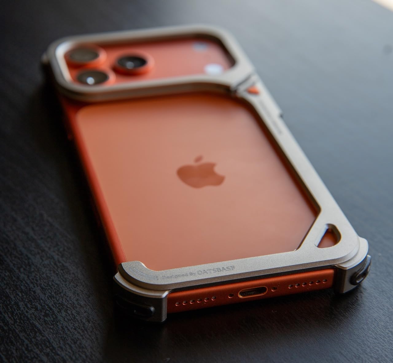 OATSBASF 9 Case for iPhone 17 Pro Max Bumper Case Metal, Aluminum Frame Slim Fit No Back Design, Compatible with MagSafe, Shockproof Protection, Minimalist Frameless Phone Case, Orange customer photo 1