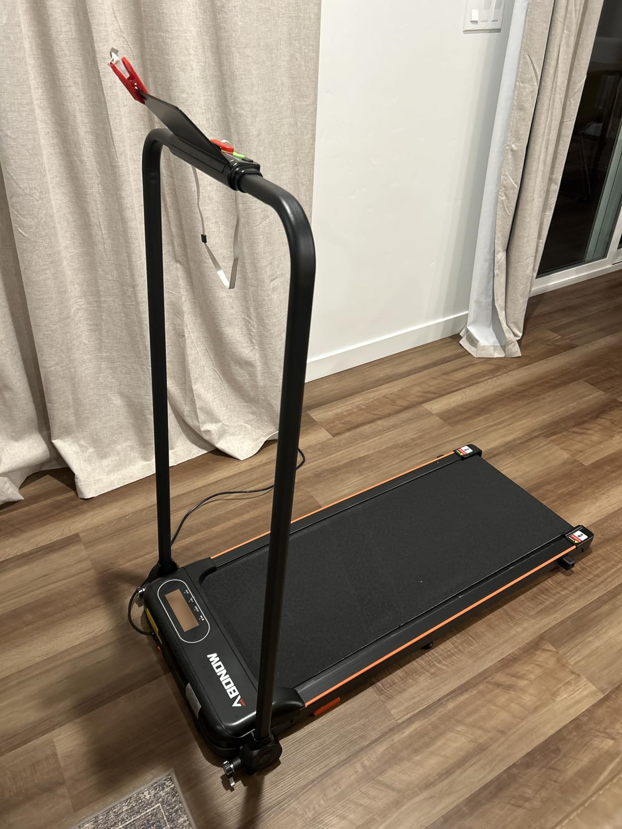 Portable Walking Pad with Handle Bar for Home & Office, 2 in 1 Folding Under Desk Treadmill with 8% Incline, 3.0HP Small Foldable Compact Treadmills Walking, 0-6.0MPH Electric Walking Machine, 265 LBS customer photo 1