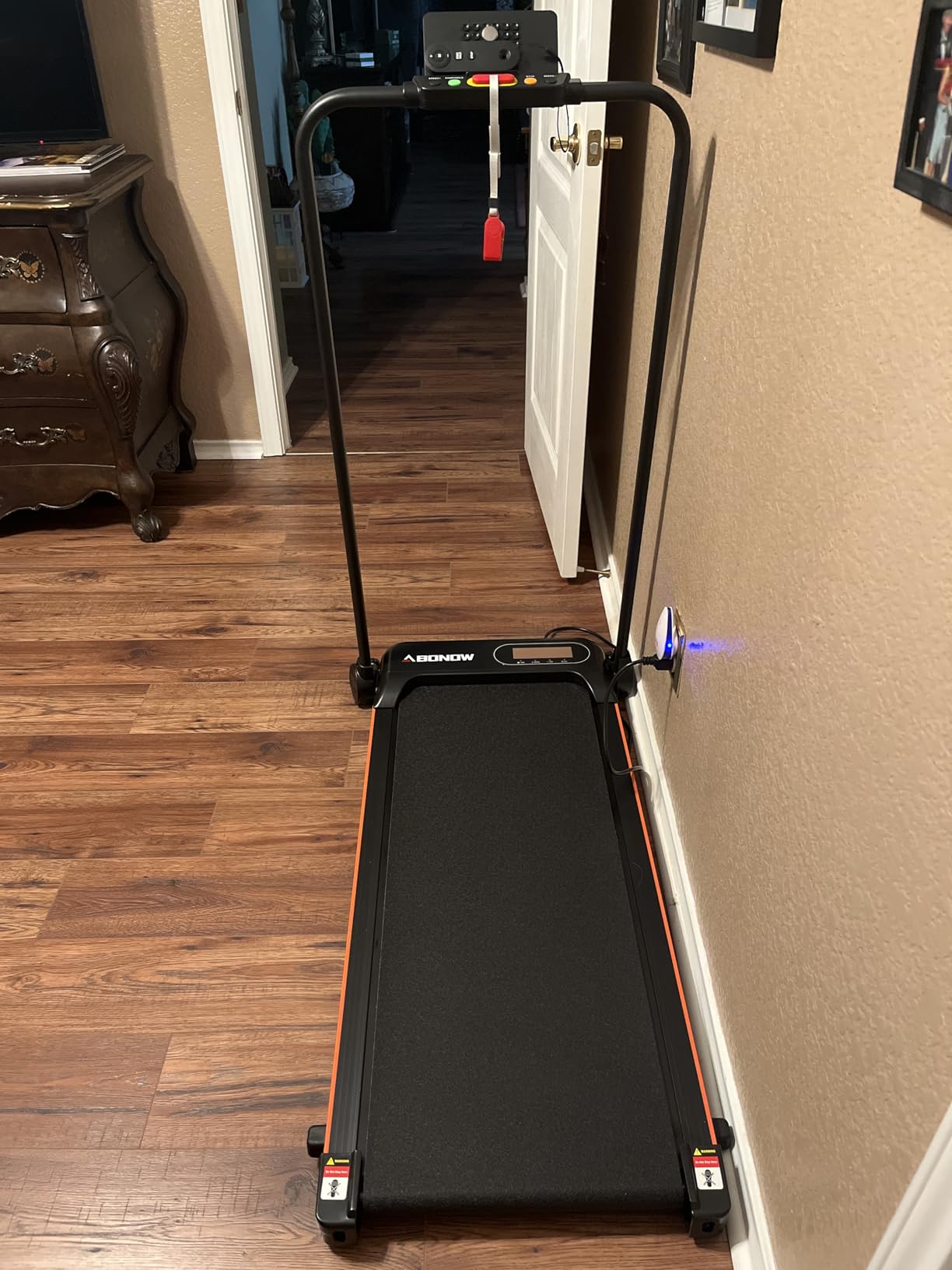 Portable Walking Pad with Handle Bar for Home & Office, 2 in 1 Folding Under Desk Treadmill with 8% Incline, 3.0HP Small Foldable Compact Treadmills Walking, 0-6.0MPH Electric Walking Machine, 265 LBS customer photo 2