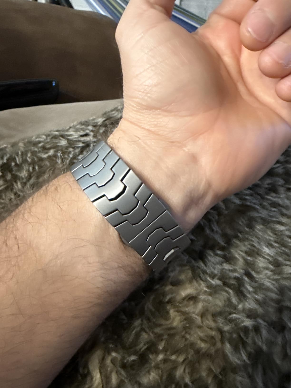 AGIS02 Titanium Band for Apple Watch Ultra 3/2/1 Band 49mm & Series 11/10 46mm, Premium Adjustable Ultra Watch Band for Men with Butterfly Clasp, Durable and Lightweight iWatch Metal Strap customer photo 2