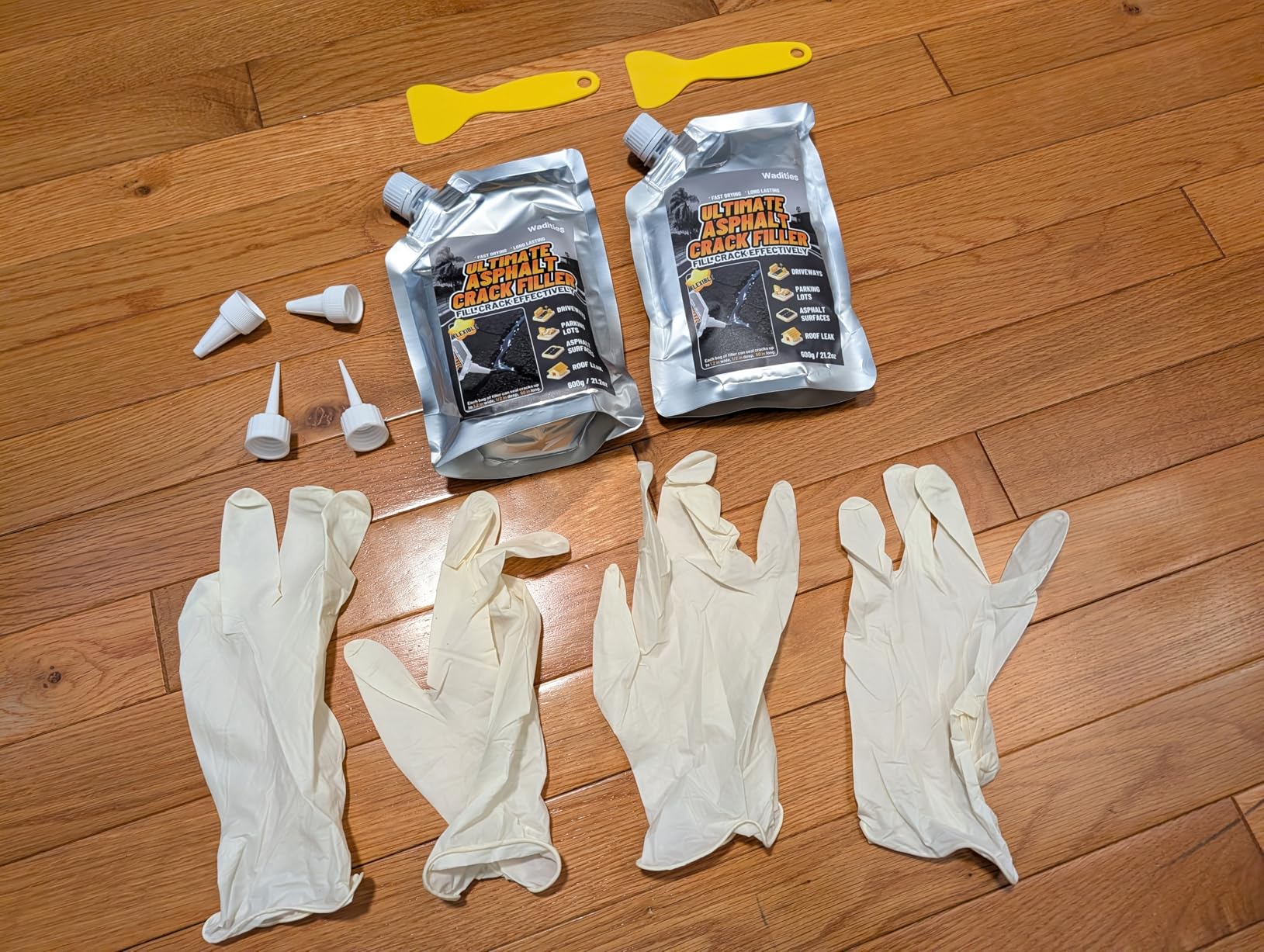 Asphalt Crack Filler, 2.65LB High Elasticity Cement Crack Filler, Self Leveling Waterproof Repair Sealant for Driveway, Walkway, Blacktop Concrete Joint, Outdoor Quick Drying Sealer - Black customer photo 2