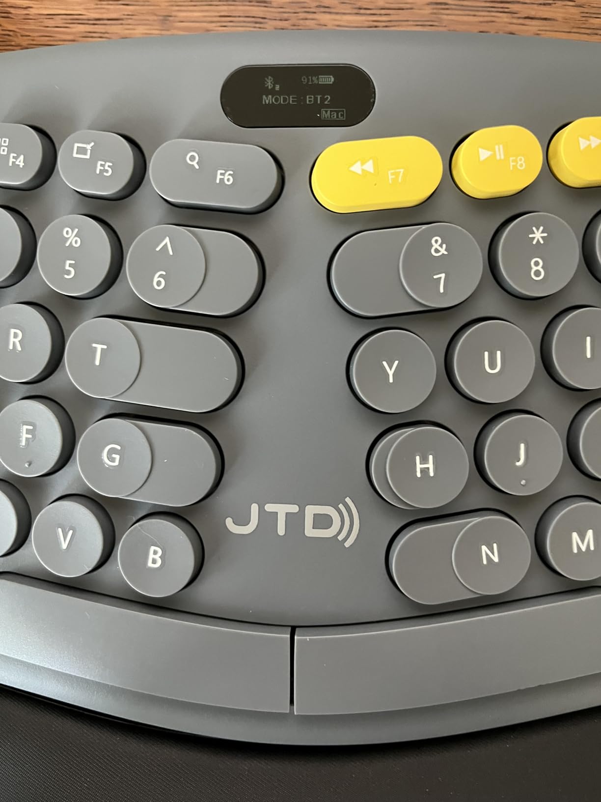 J-Tech Digital ProType S Wireless Split Ergonomic Keyboard for Long Nails, Carpal Tunnel Relief, 2.4G & Bluetooth, Rechargeable, Detachable Palm Rest, Quiet Mechanical Keys for Windows, Mac, iPad customer photo 2