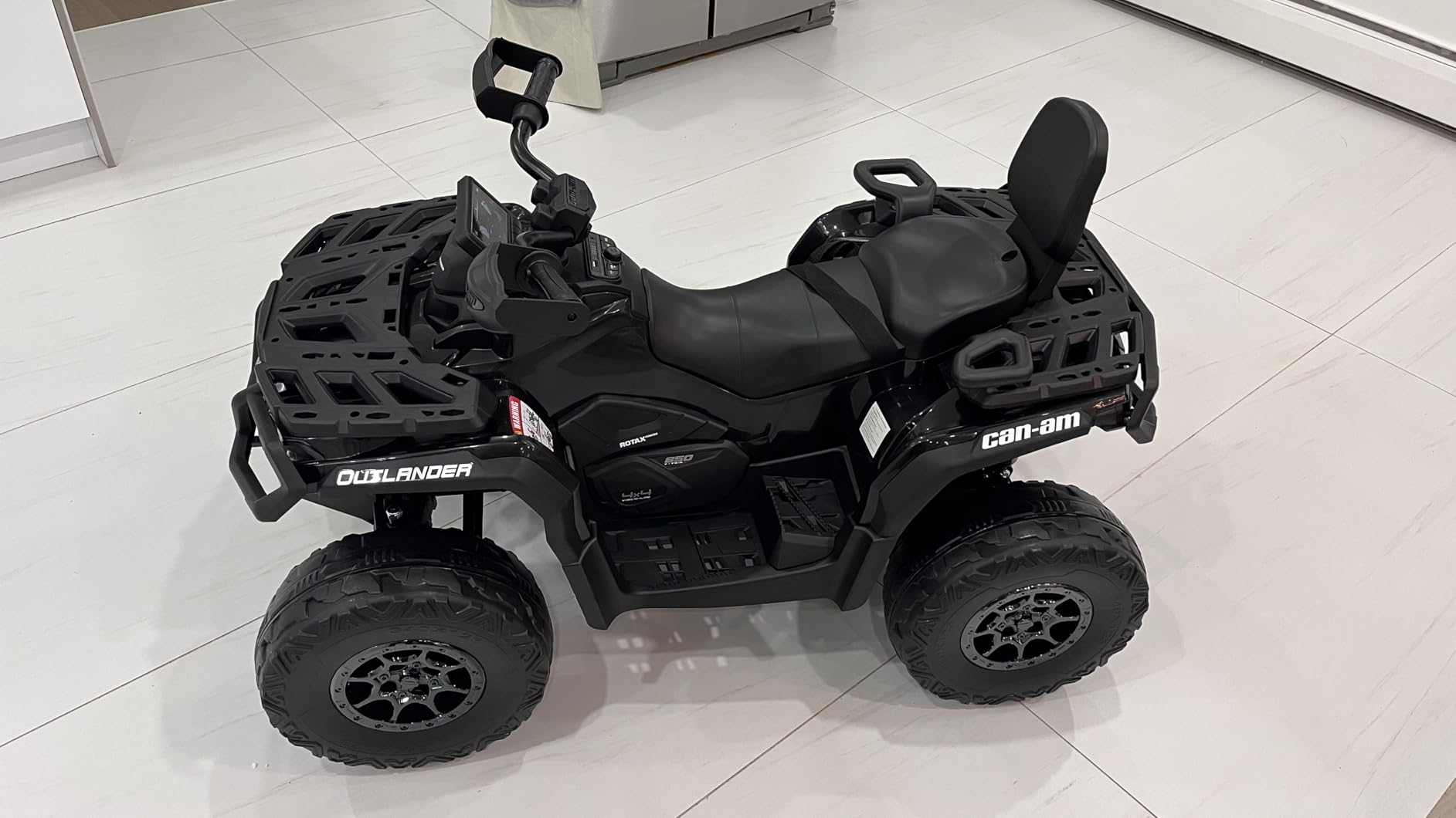KerryYoo SAT5 24V 2 Seater Kids ATV, Electric 4 Wheeler with Soft Start System, Bluetooth Music, LED Headlights, Spring Shock Absorber, Off-Road Tires - Black customer photo 1