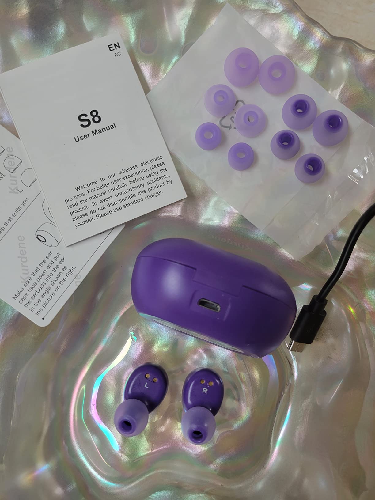 kurdene Active Noise Cancelling Wireless Earbuds Bluetooth Headphones for Sport, Digital Display, 66H Playtime, Deep Bass Sound Ear Buds, Open-Ear Secure Fit for Running, Workout-Black customer photo 2