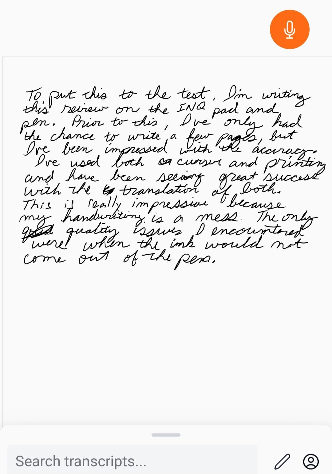 inq Smart Writing Set - Converts Handwriting to Text - Real Ink on Real Paper - AI Note Taking, Voice Recording and Transcription customer photo 1