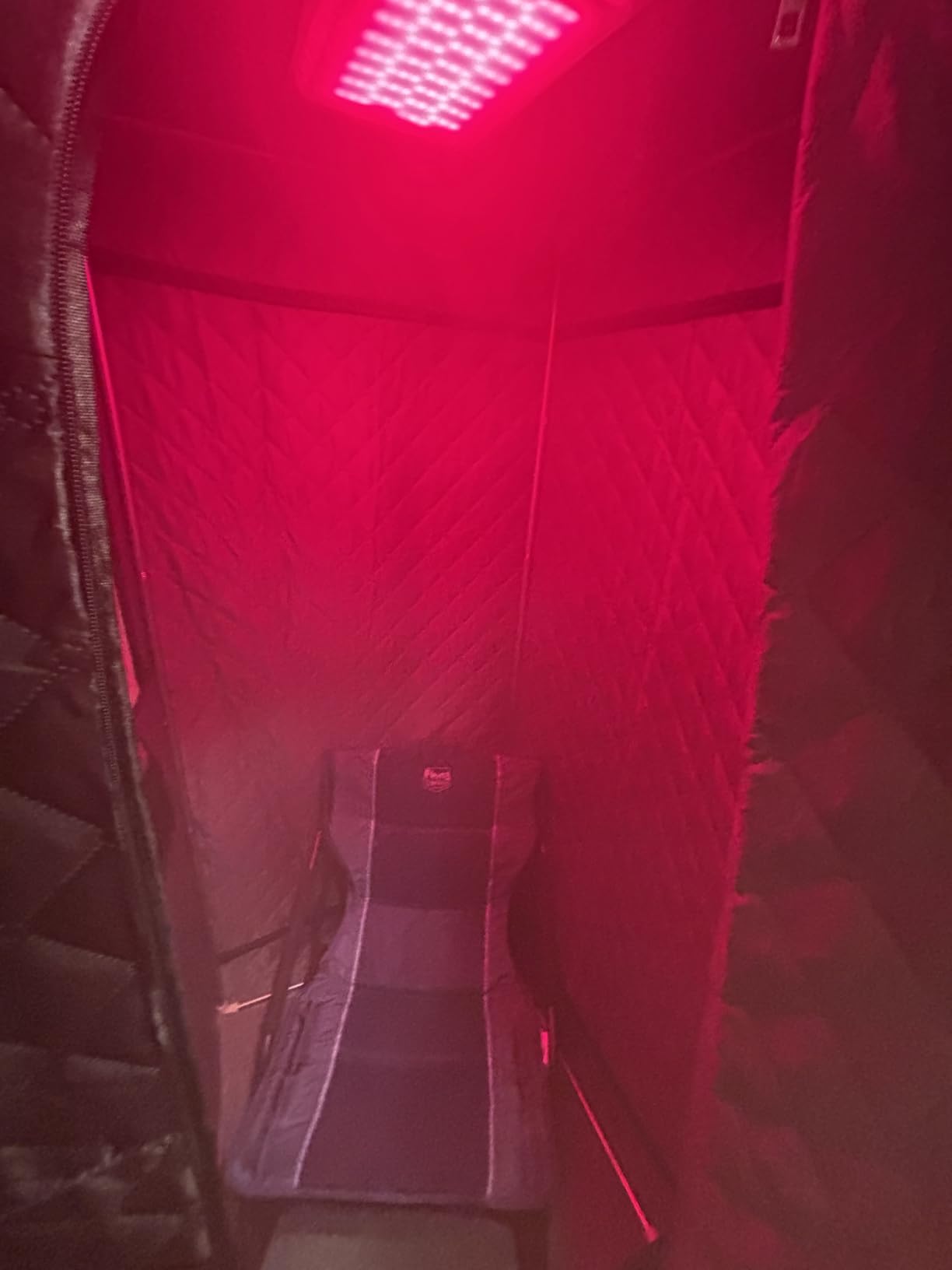 I-THERA-U XL Infrared Sauna Box with True 660 & 850nm Red Light Therapy Lamp, Portable Red Light Sauna for Home, Full Body Steam Tent with 3L 1200w Steamer, 15 Levels Heat, Chair, Remote customer photo 2