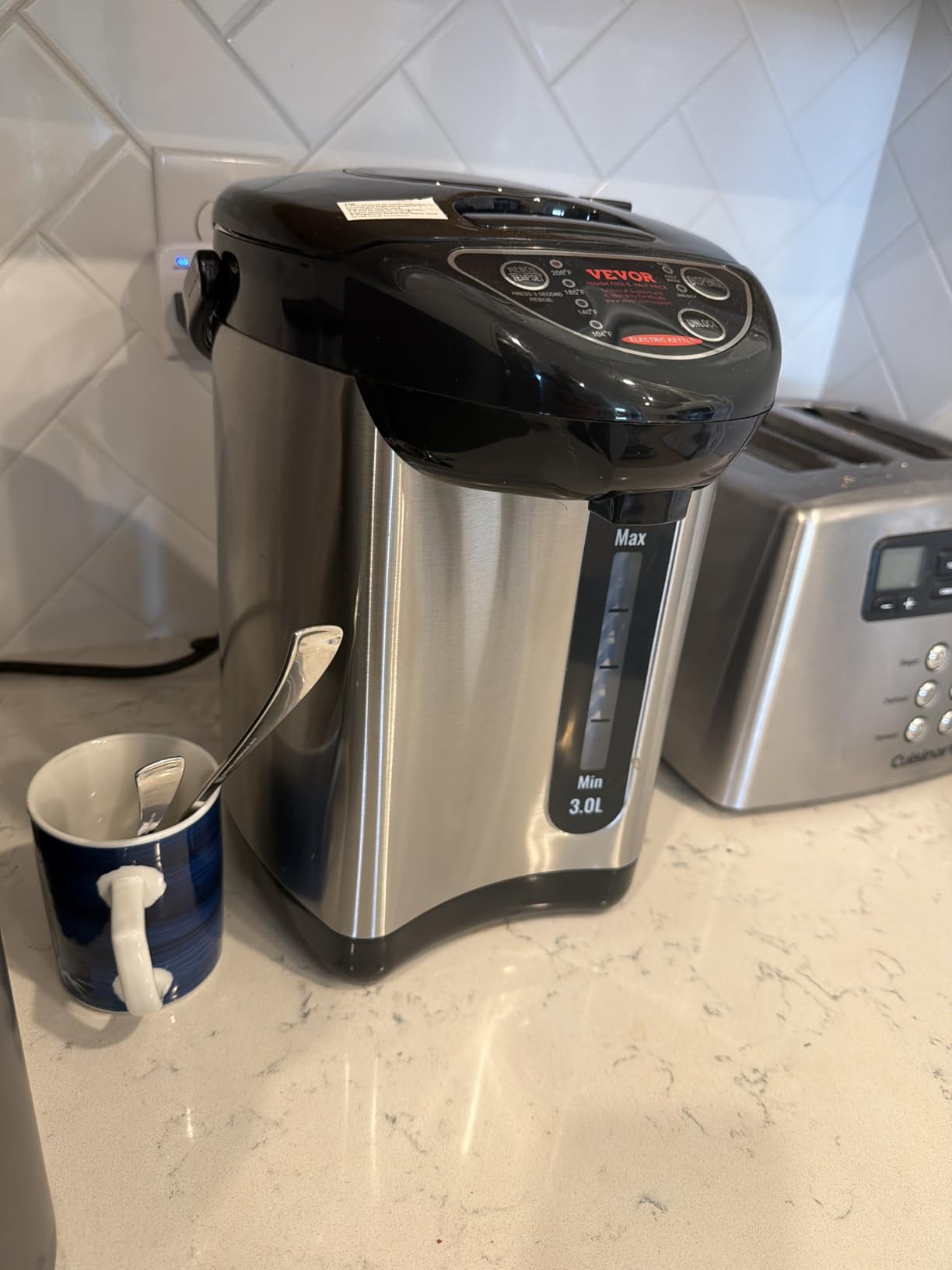 VEVOR Hot Water Dispenser, Adjustable 4 Temperatures Water Boiler and Warmer, 304 Stainless Steel Countertop Water Heater, 3-Way Dispense for Tea, Coffee and Baby Formula, 3L/102 oz customer photo 1