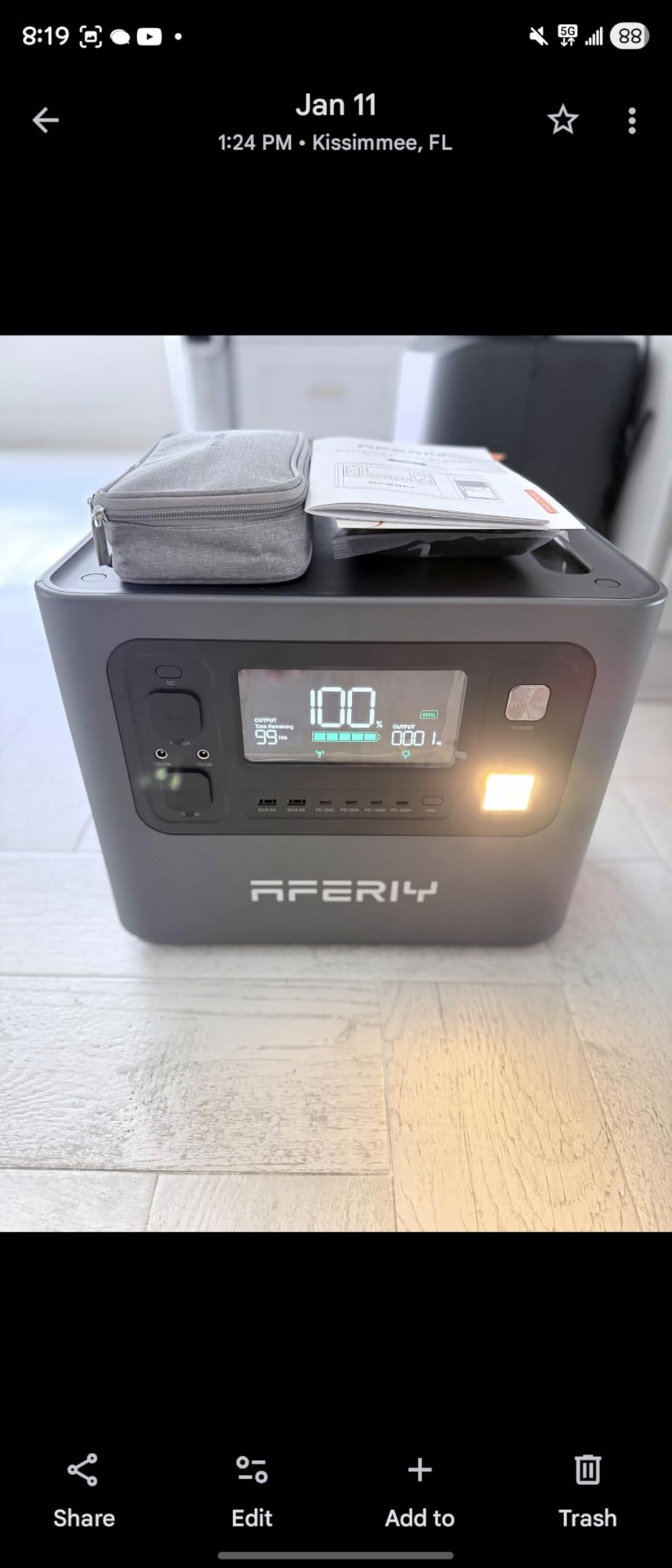 AFERIY P280 Portable Power Station 2800W (Peak 5600W),2048Wh LiFePO4 Battery,Expandable to 10kWh,0-80% Charge in 38 Min,UPS Dual Solar Input Solar Generator for Home Use,Power Outages,Camping,and RVs customer photo 2