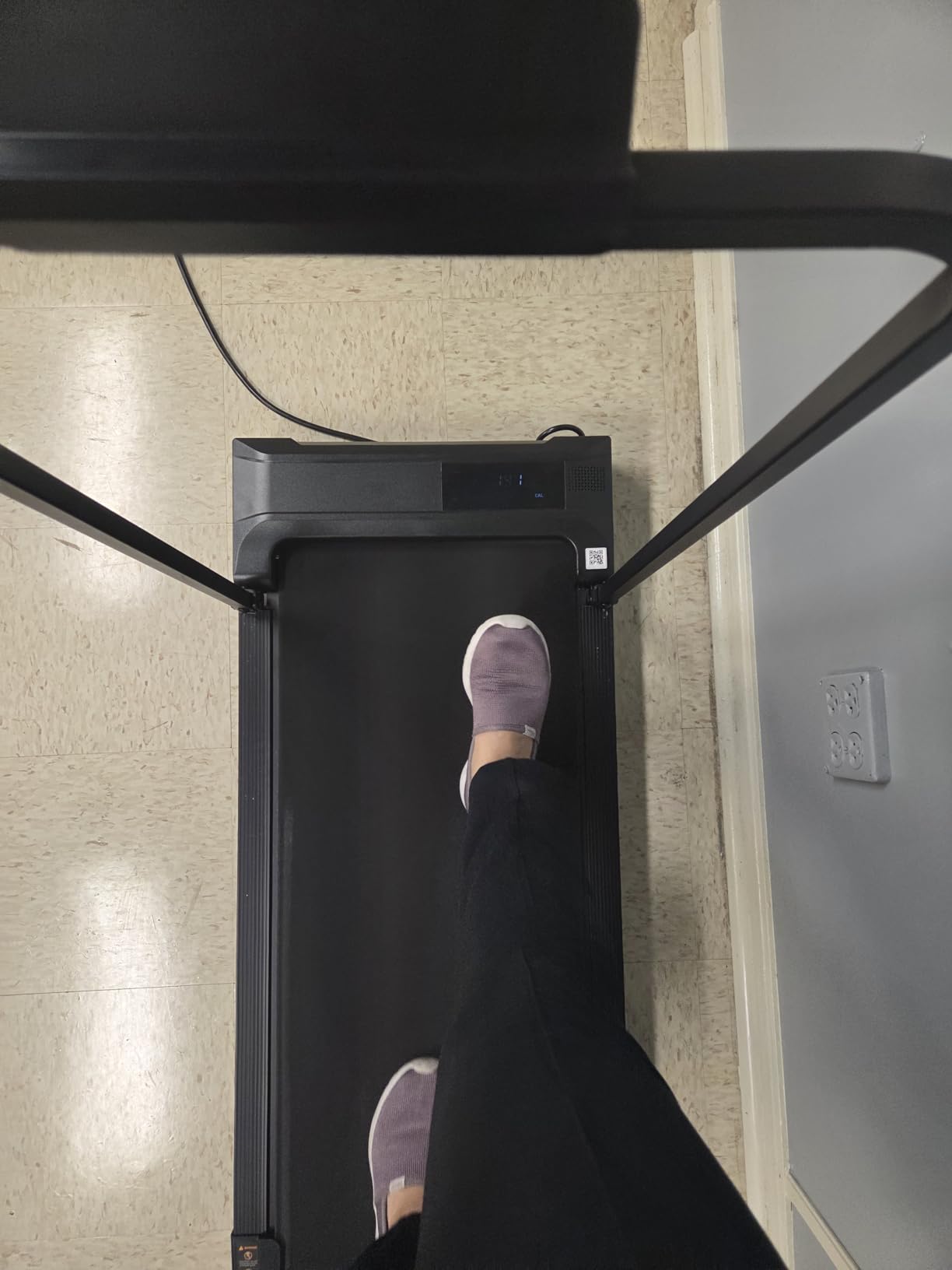 Walking Pad Treadmill for Home - Folding Treadmills with Handle Bar Portable Compact Fold up Indoor Foldable Handles Electric Walk Pads Small Spaces Mini Running Quiet Under Bed Office customer photo 1