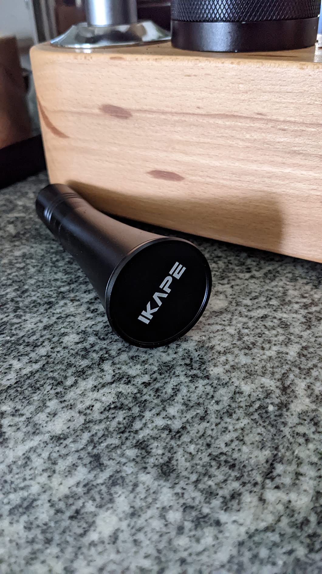 IKAPE Mantis WDT Distribution Tool with Clean Brush, 58.5mm Espresso Stirrer Distribution Tool for Barista, 8 Needle Espresso Stirrer with Dosing Funnel & Stand, Adjustable Needle Height, Walnut Handle customer photo 2