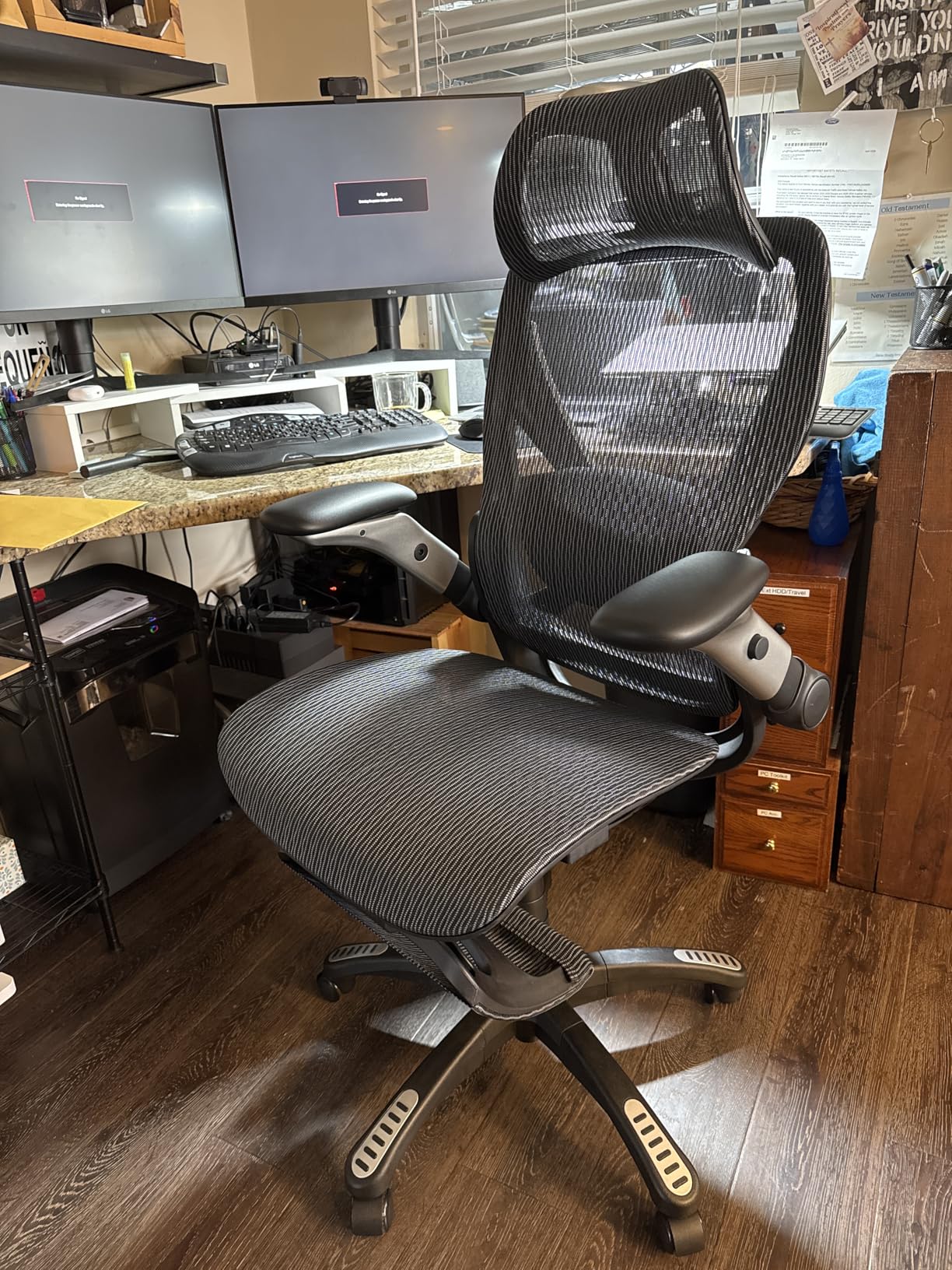ELABEST X100 Ergonomic Mesh Office Chair, Big and Tall Hone Desk Chair with 5D Flip-Up Arms, Adjustable 3D Lumbar Support,Gaming & Executive Computer Chairs for Long Hours, Padded Seat customer photo 1