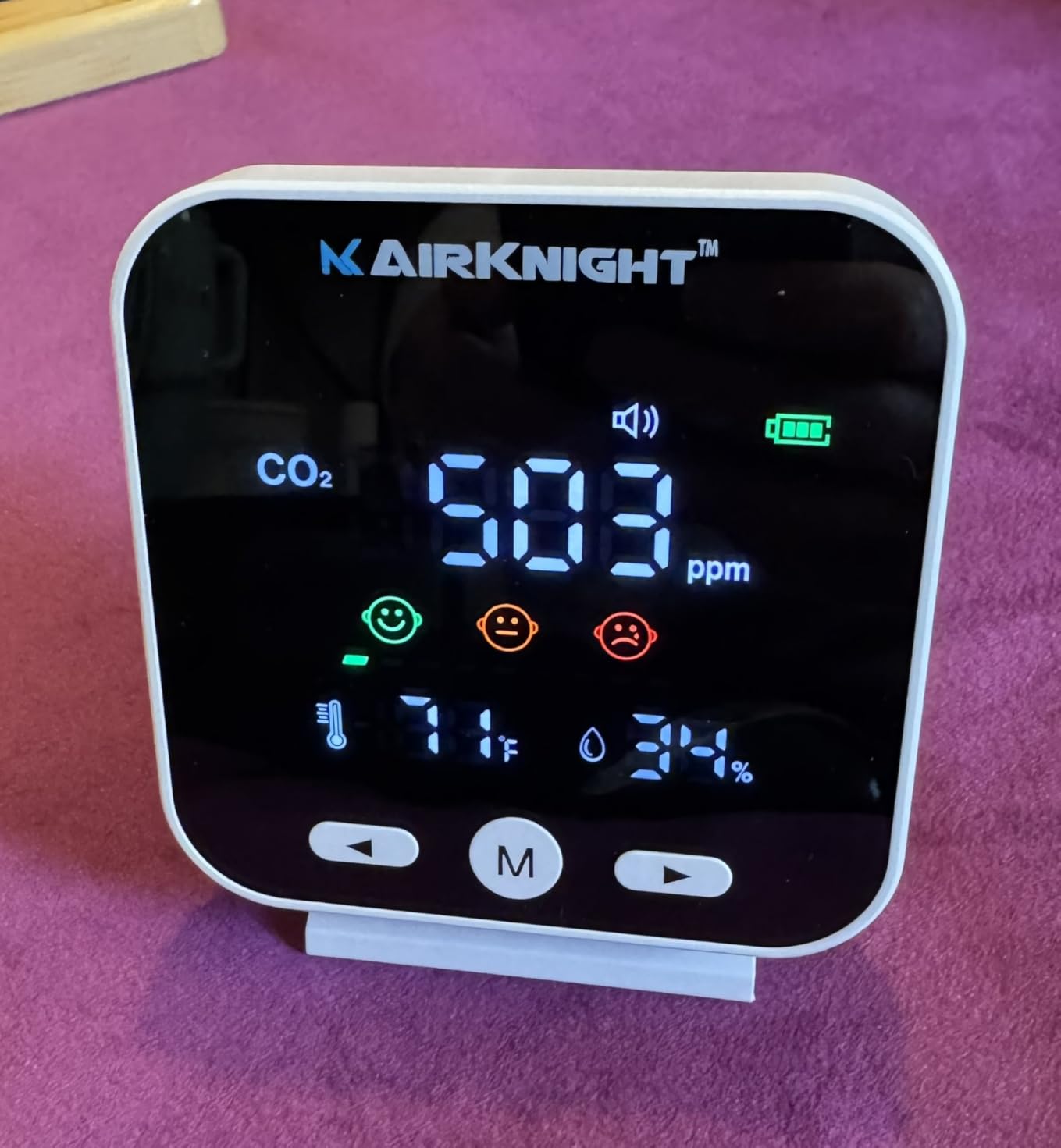 AirKnight Premium Indoor Air Quality Monitor Indoor & Air Quality Sensor. VOC Detector, CO2 Monitor, Formaldehyde Detector HCHO, AQI, PM2.5, PM10 Temperature Humidity Air Monitor AQI CO2 Meter customer photo 1