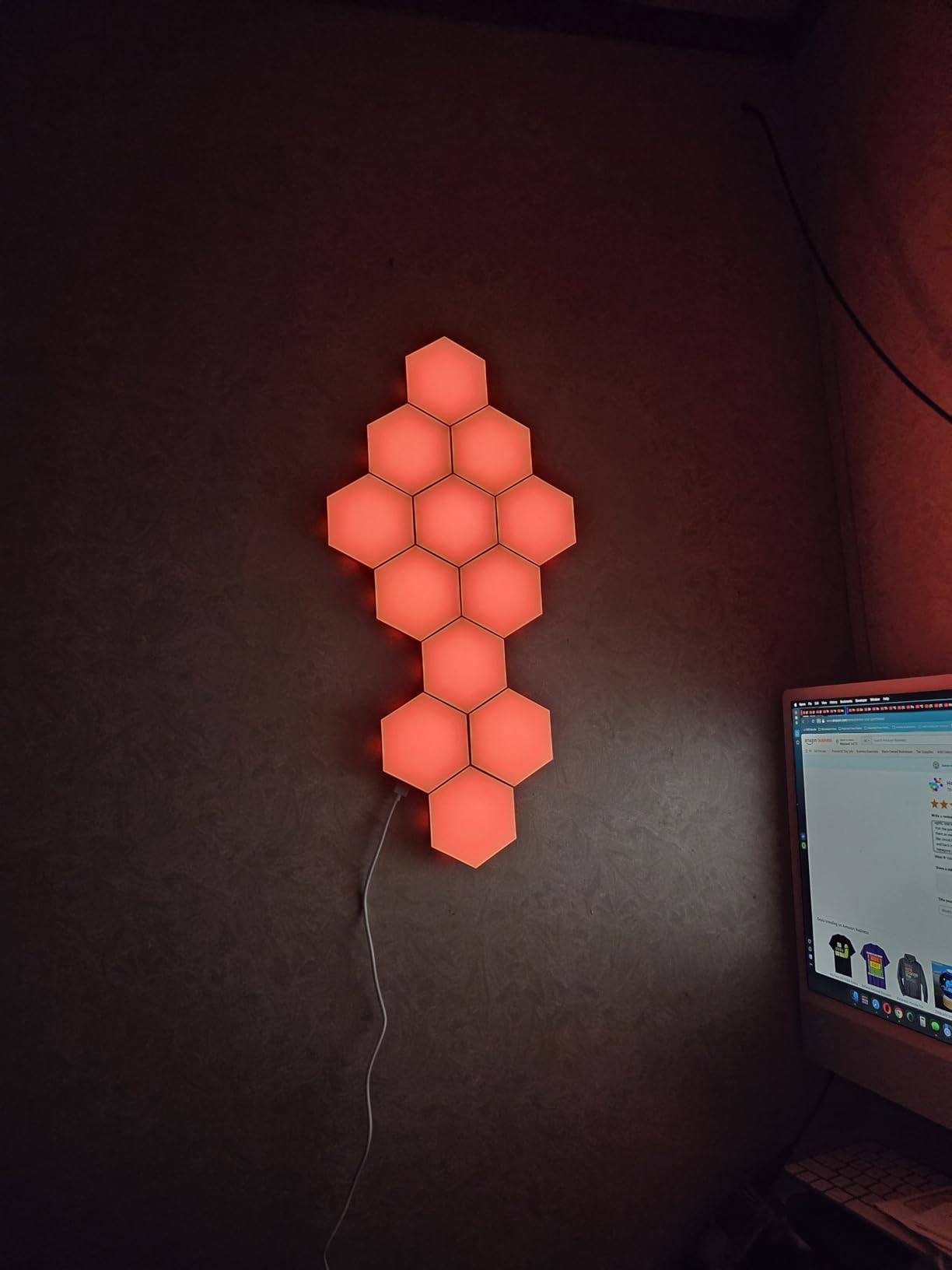 TECKNET Hexagon Light Panel - 8 Pack Smart APP RGB Hexagon LED Lights Wall Lights with Remote Control & Music Sync for Halloween Decor, Gaming Decor customer photo 2