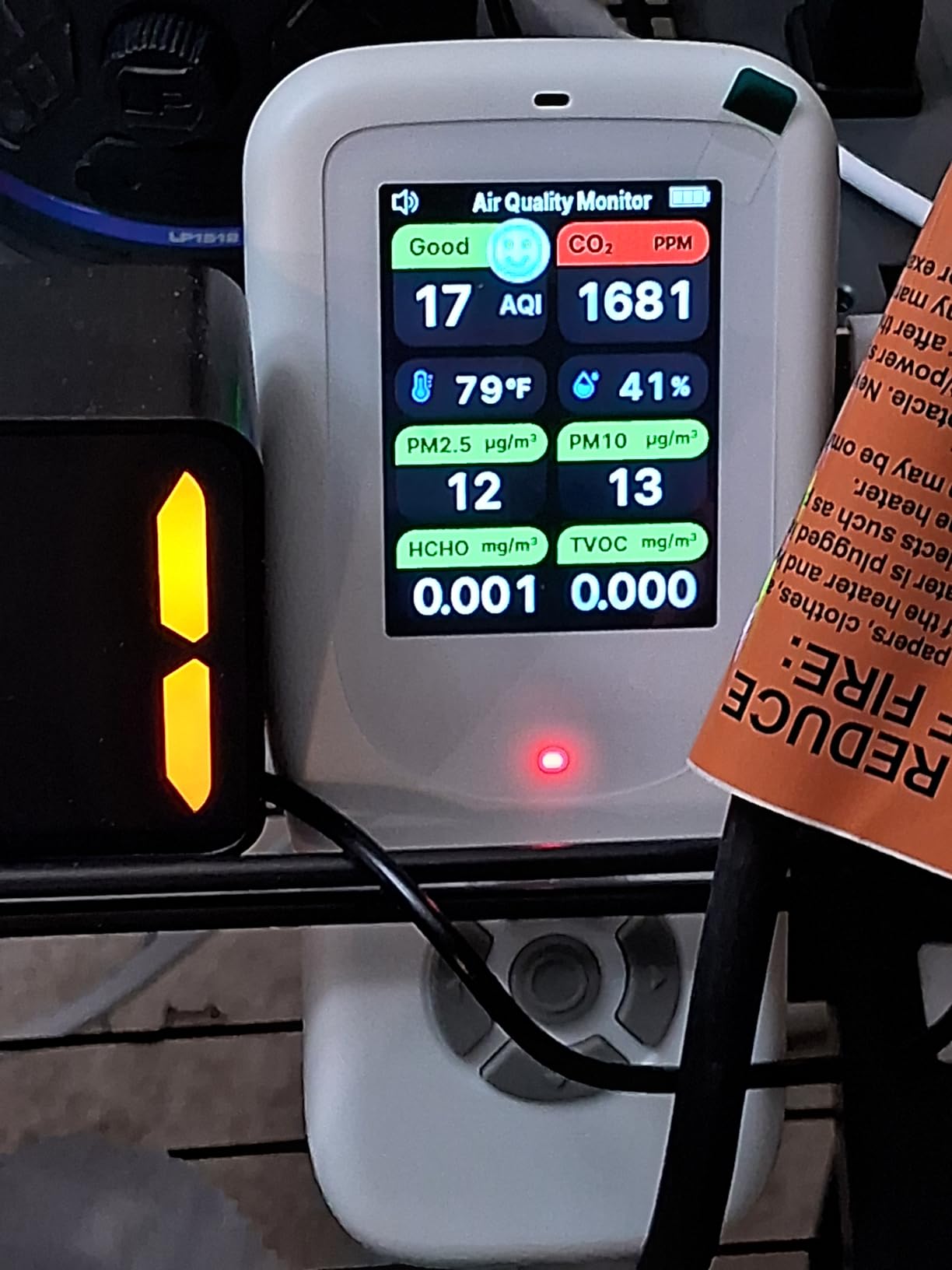 11-in-1 Air Quality Monitor - Portable Indoor Air Quality Detector with Stand, Real-Time Test for AQI, CO2, PM2.5, PM1.0, PM10, TVOC, HCHO, Particles, Humidity & Temperature customer photo 1