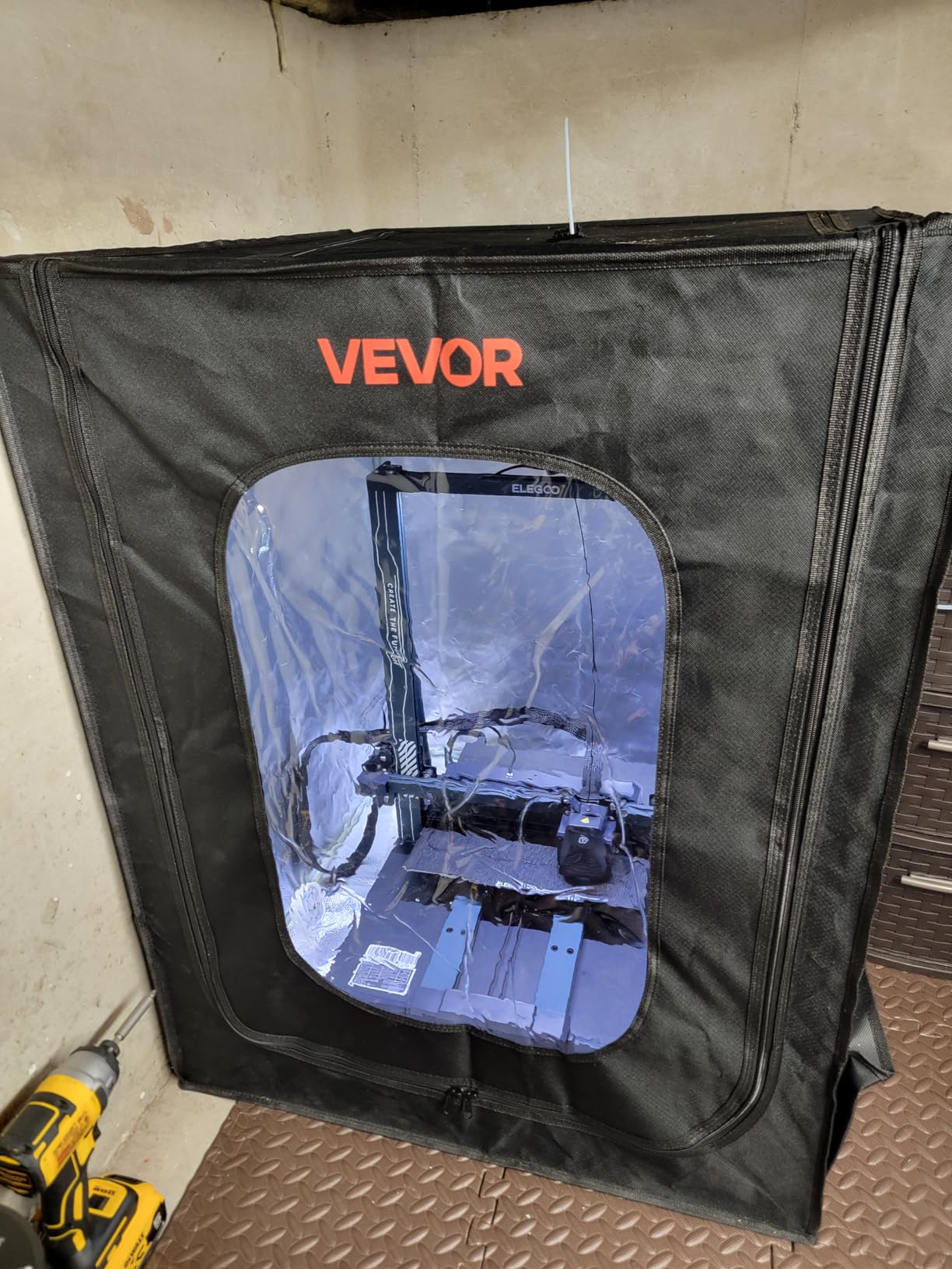 VEVOR 3D Printer Enclosure, Dustproof Waterproof Large Oxford Cloth 3D Printer Tent, Constant Temperature Protective Case with LED Lighting, Compatible with Creality/ELEGOO/Anycubic Popular Models customer photo 2