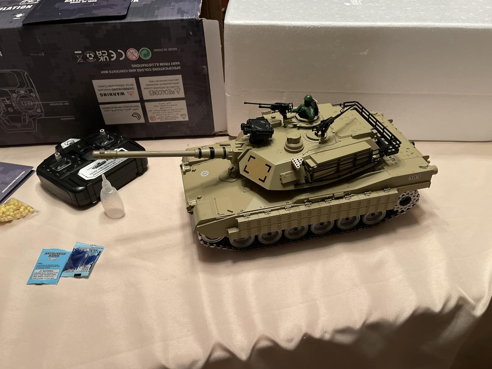 Supdex 1:18 RC Tank That Shoot BBS, 2.4G Metal M1A2 Abrams Remote Control Tank Model Toys, Army Toy with Smoke, Lights, Sound and Recoil customer photo 2