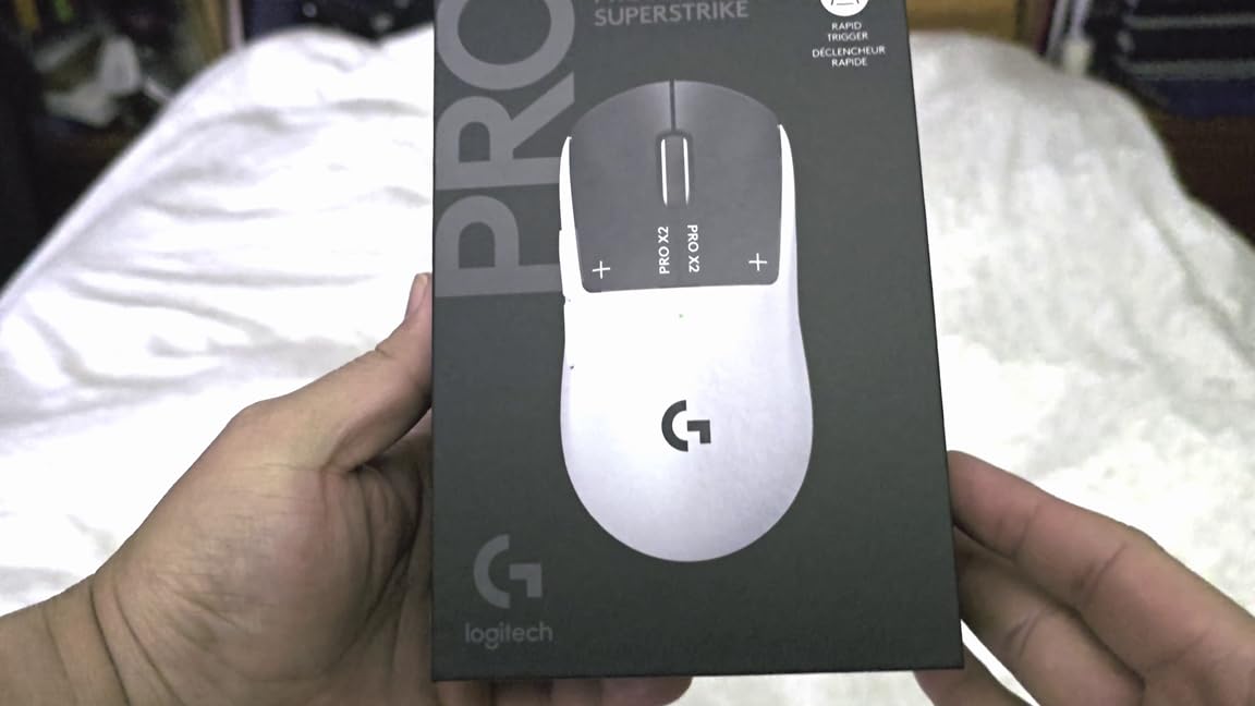 Logitech PRO X2 SUPERSTRIKE Lightspeed Wireless Gaming Mouse, Ultra-Fast Performance, Ultra Lightweight (61 g), Customizable Click Haptics, USB-C Charging, for PC/Mac/Laptop - White customer photo 2