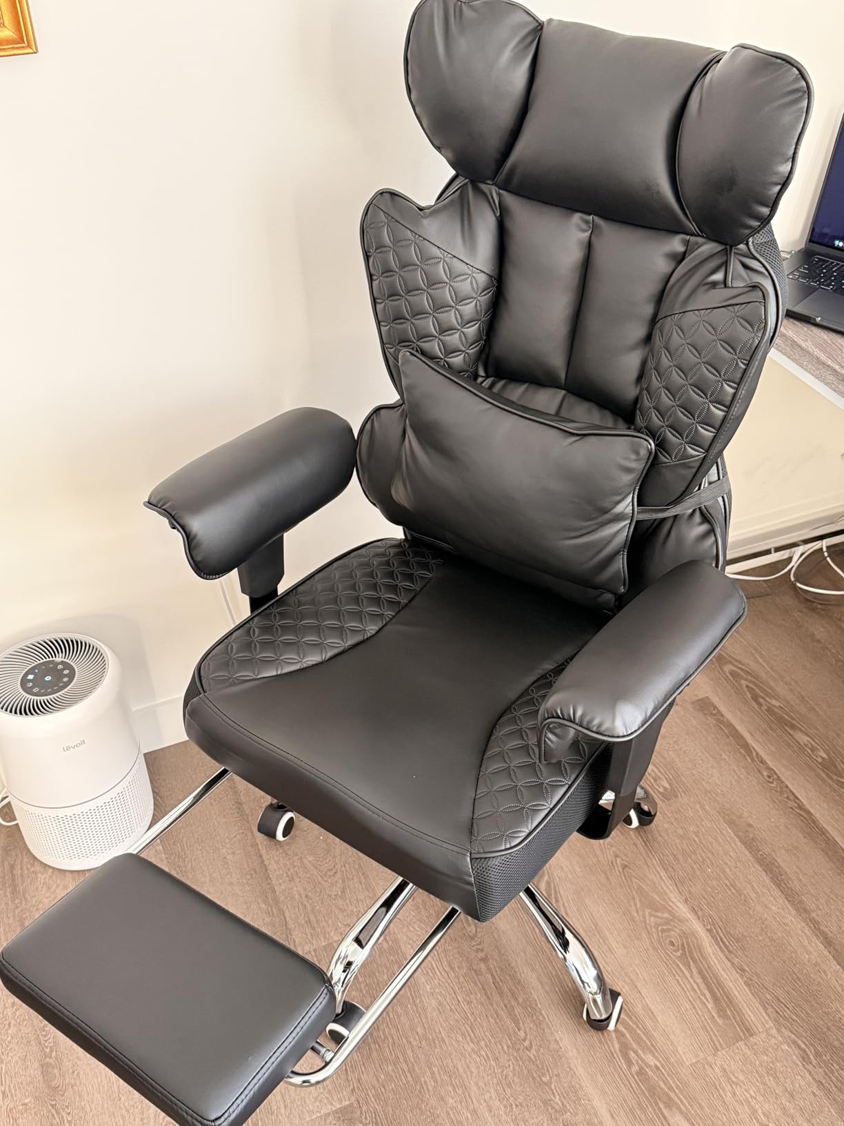 GTPLAYER Big and Tall Gaming Chair 400lbs Heavy Duty Office Chair with Footrest, High Back Pocket Spring Lumbar Support, Ergonomic Wide Comfy Seated Cushion for Lower Back Pain Relief, Earth-Black customer photo 2