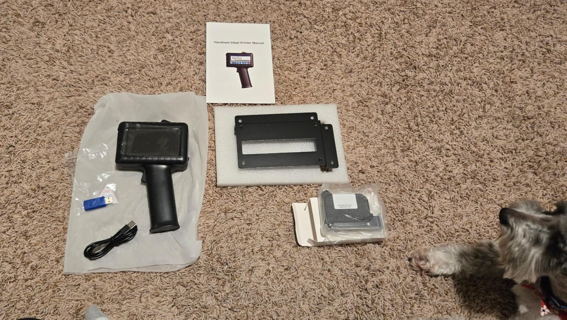 Handheld Inkjet Printer for Logo Batch Number Expiration Date Barcode Serial Number on Anything Glass Farbic Wood Plastic Cardboard Metal Clothes, 42ml Fast Dry Ink, Last 16H, 0.5 Inch Nozzle customer photo 1