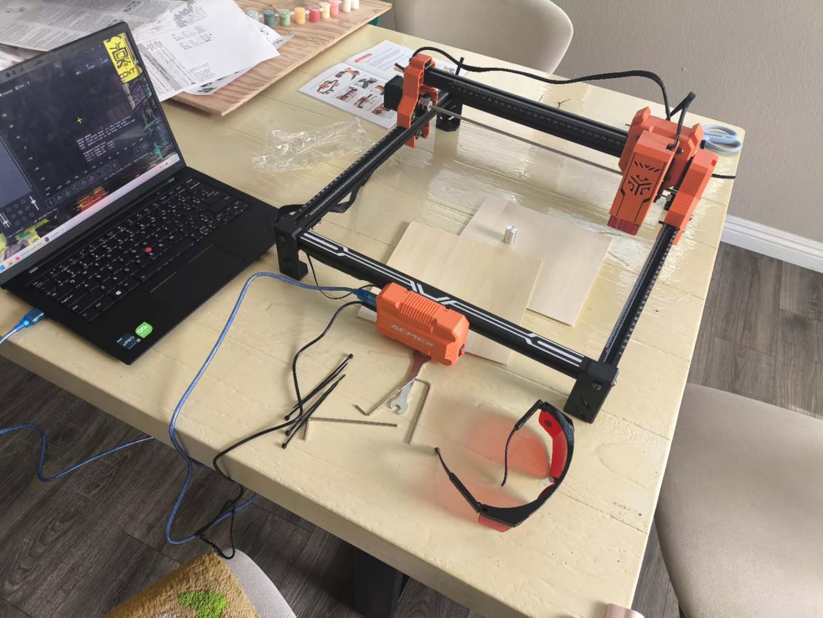 ACMER Laser Engraver Machine, Upgrade S2 7000mW Laser Cutter, 0.01mm Precision, 300x300mm Engraving Area, 10000mm/min Speed, for Wood, Metal, Acrylic, Leather, DIY & Education customer photo 2