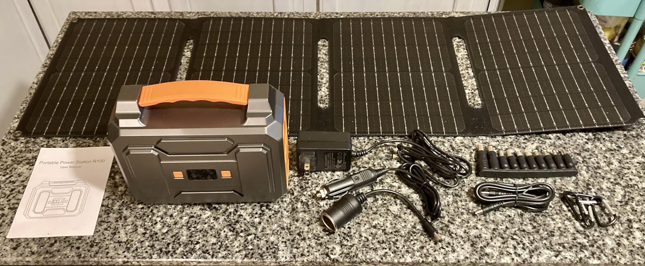 Solar Powered Generator 200W Peak/100W Rated, Portable Solar Generator Power Station with Solar Panels 40W Included, 146Wh Solar Power Bank with AC Outlet 110V customer photo 2