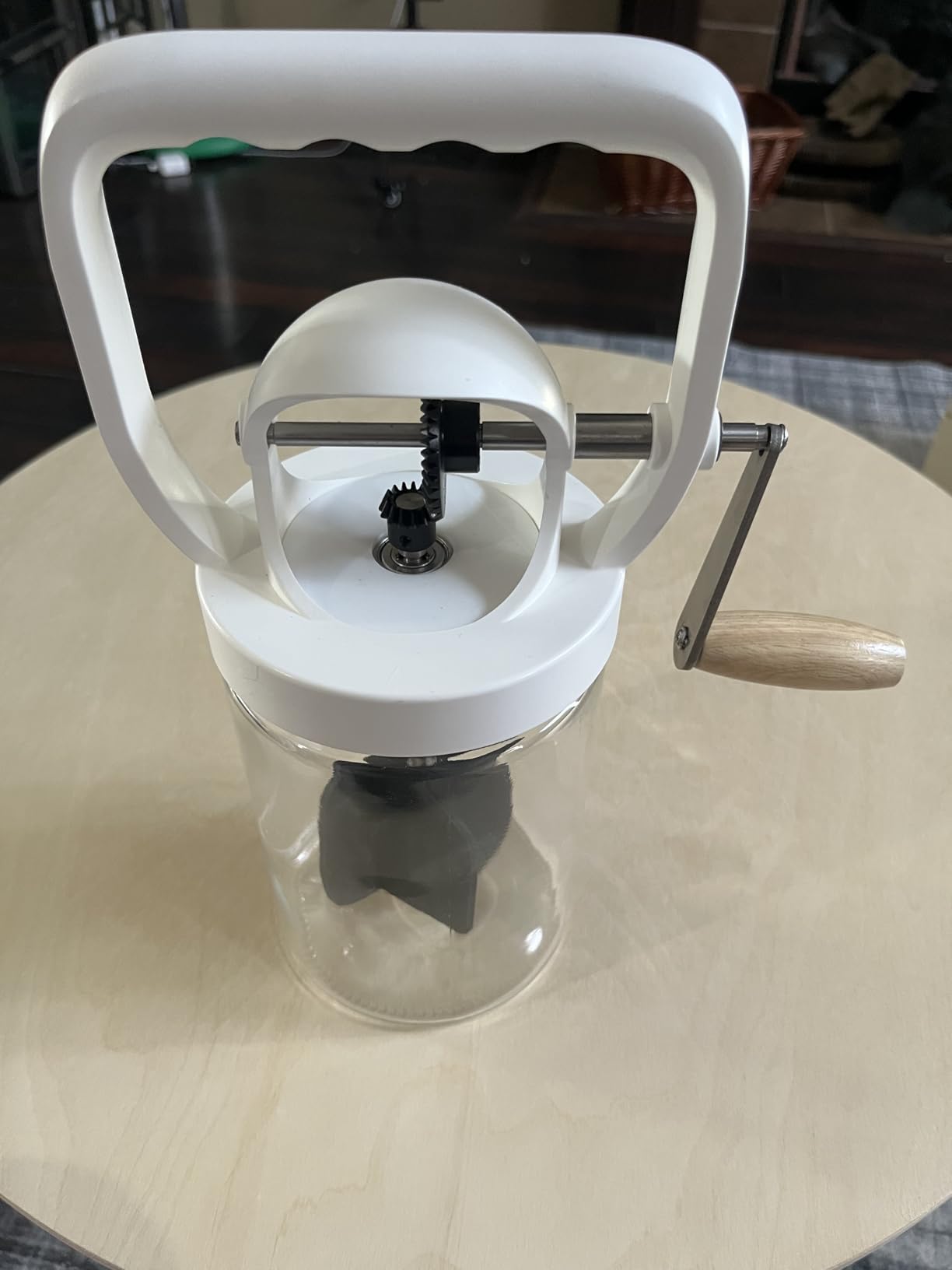 CAROD Traditional Manual Butter Churn Maker, 1.2L Capacity Glass Jar with Sifting Lid, Create Delicious Homemade Butter within 15 Min, Upgraded Design Protect from Injury customer photo 2