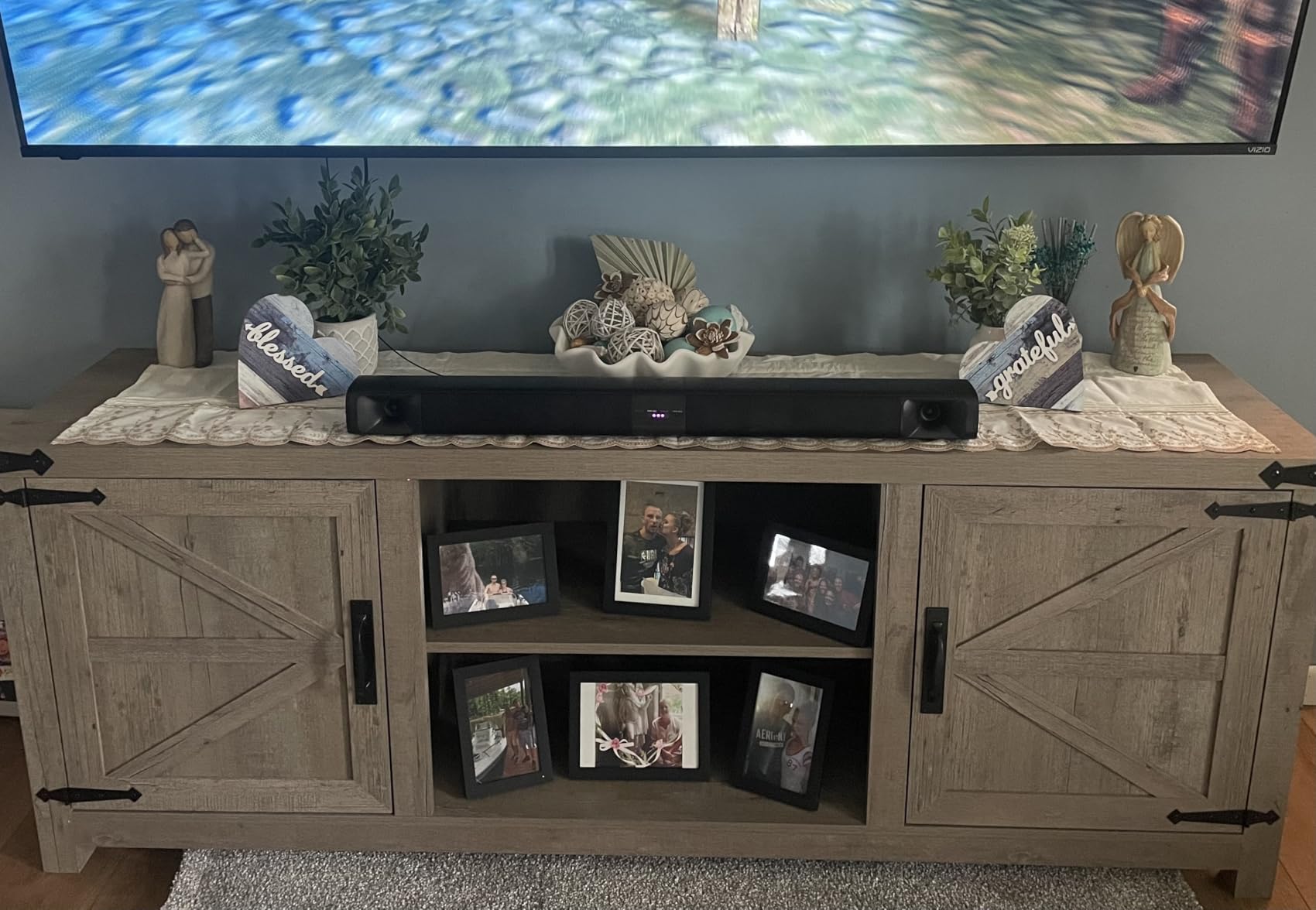 Sound Bar for Smart TV, 80W 2.0 Channel Detachable Soundbar with Optical/ARC/AUX/Bluetooth, Surround Sound System for Home Theater, Wall Mountable or Desktop TV Speaker customer photo 1