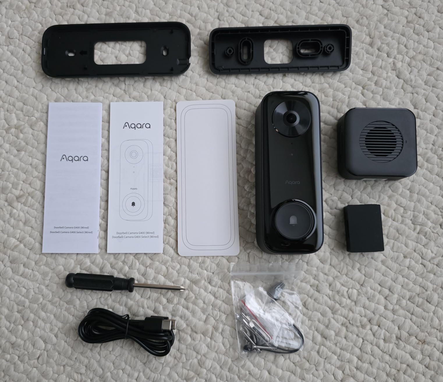 Aqara Doorbell Camera G400 with Chime, Wired/PoE, HomeKit Secure Video, 2K HD Head-to-toe View, 2-Way Audio, 2.4/5GHz Wi-Fi 6, Supports Alexa/Google/SmartThings, Local Detection & 24/7 Recording, IP65 customer photo 1