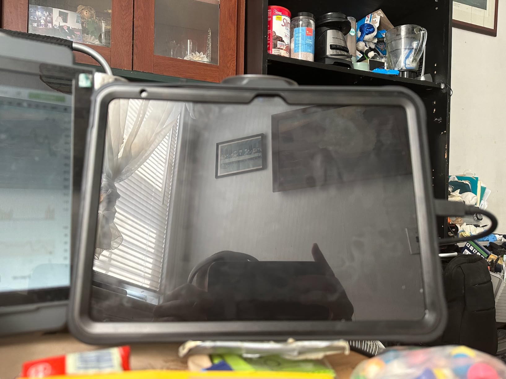 [2-Pack] Privacy Screen For Computer Monitor, 27-Inch 16:9 Aspect Ratio; Anti Spy/Blue Light/Glare And Eye Protection, 2 Install Ways Removable For Office, Airport, Cafe And Other Public Area customer photo 1