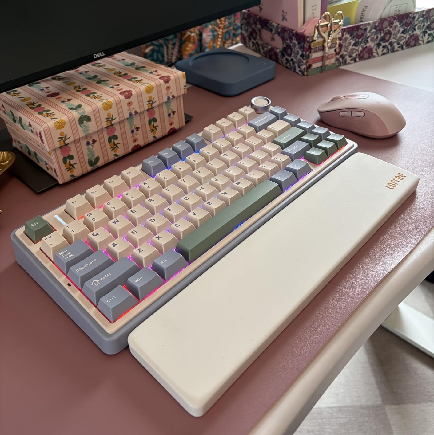 AULA F75 75% Wireless Mechanical Keyboard, Hot Swappable Pink Creamy Keyboard, Pre-lubed Linear Switches, PBT Keycaps, 2.4GHz/Type-C/BT5.0, RGB Backlit Computer Gaming Keyboards for Office/Laptop/PC customer photo 1