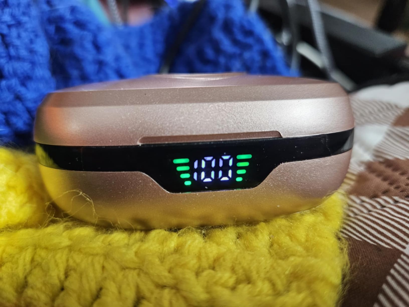 Wireless Earbuds, Sports Bluetooth Headphones, 80Hrs Playtime Ear Buds with LED Power Display, Noise Canceling Headset, IPX7 Waterproof Earphones for Workout/Running (Rose Gold) customer photo 1