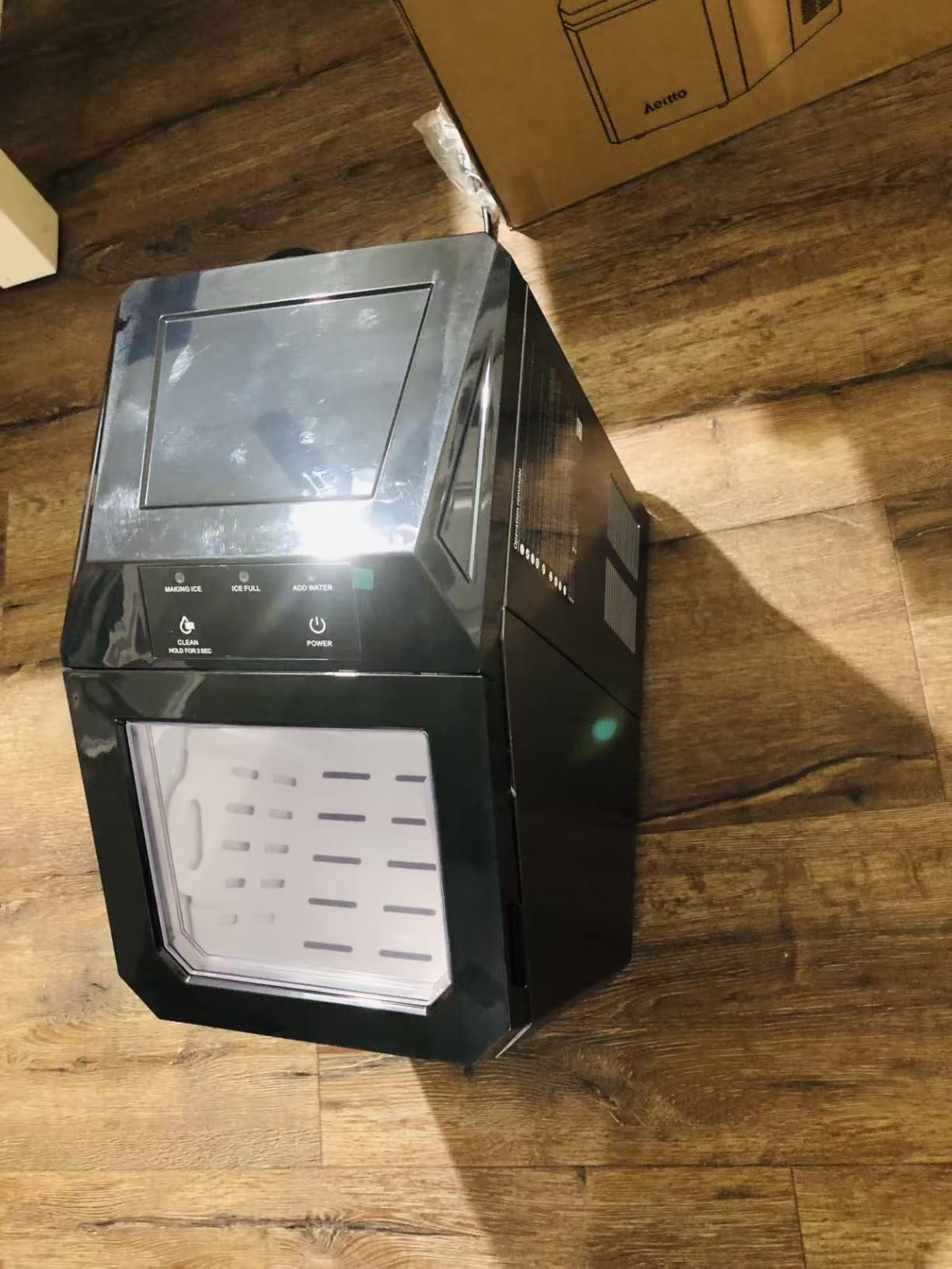 Aeitto Nugget Ice Maker Countertop, 55lbs/24H Ice Machine with 3.6L Water Tank&3.2Lbs Ice Basket, Self-Cleaning Pebble Ice Maker with Stainless Steel Housing for Home Office and Party, Black customer photo 1