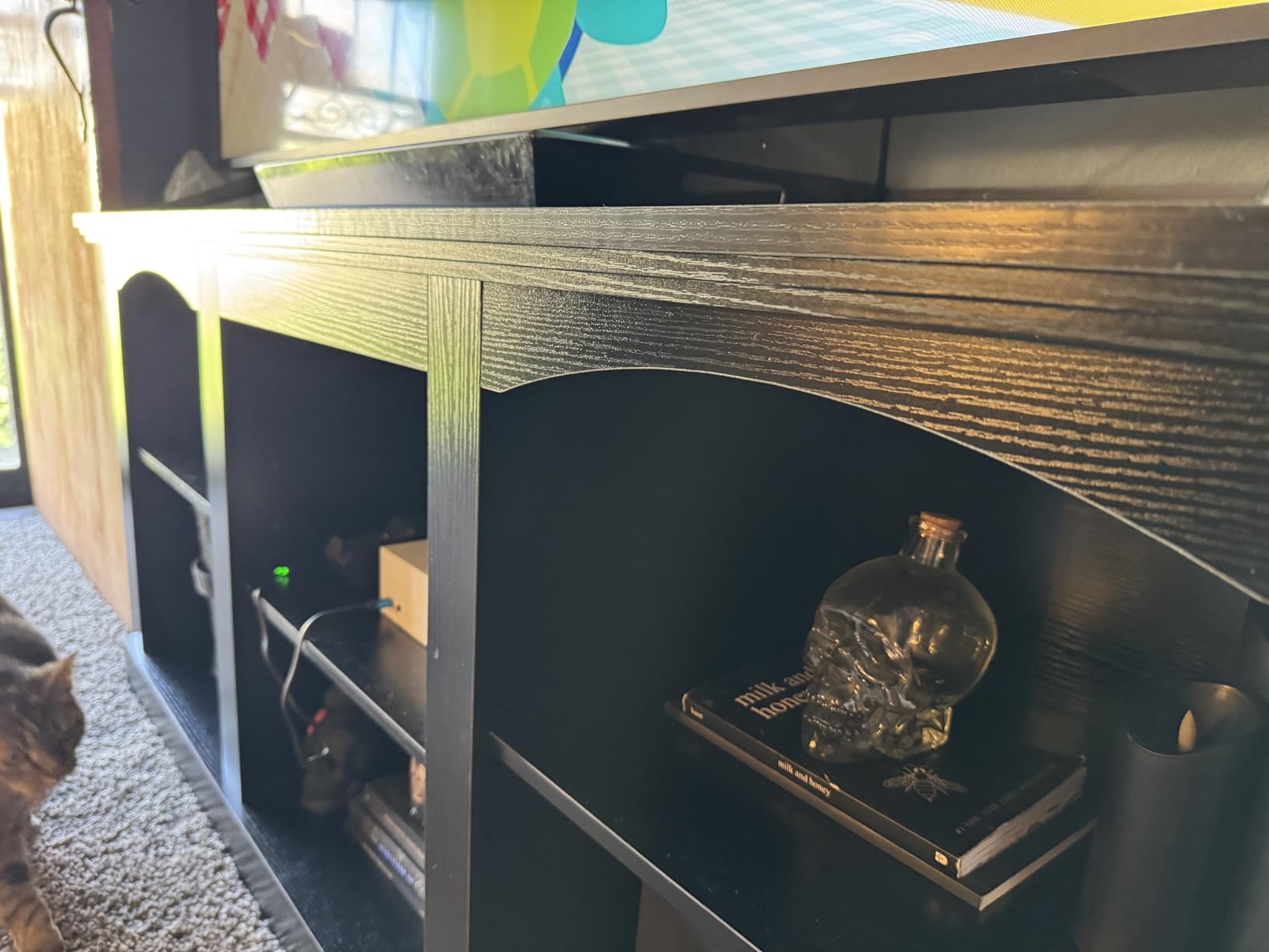 YITAHOME Farmhouse TV Stand with Cord Management for 75/80 Inch TV, Entertainment Center with Adjustable Shelf & Open Storage, 70