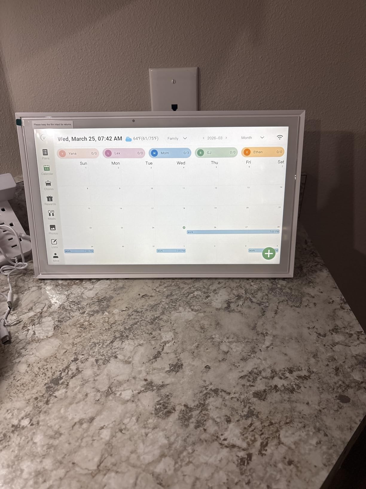 WiFi Digital Calendar Smart Family Planner,Chore Charts, Achievement Rewards, AI Meal Planning, Smart Touchscreen Interactive Display for Schedules and Cloud Photo Desk Bases, 10.1'' Black customer photo 2