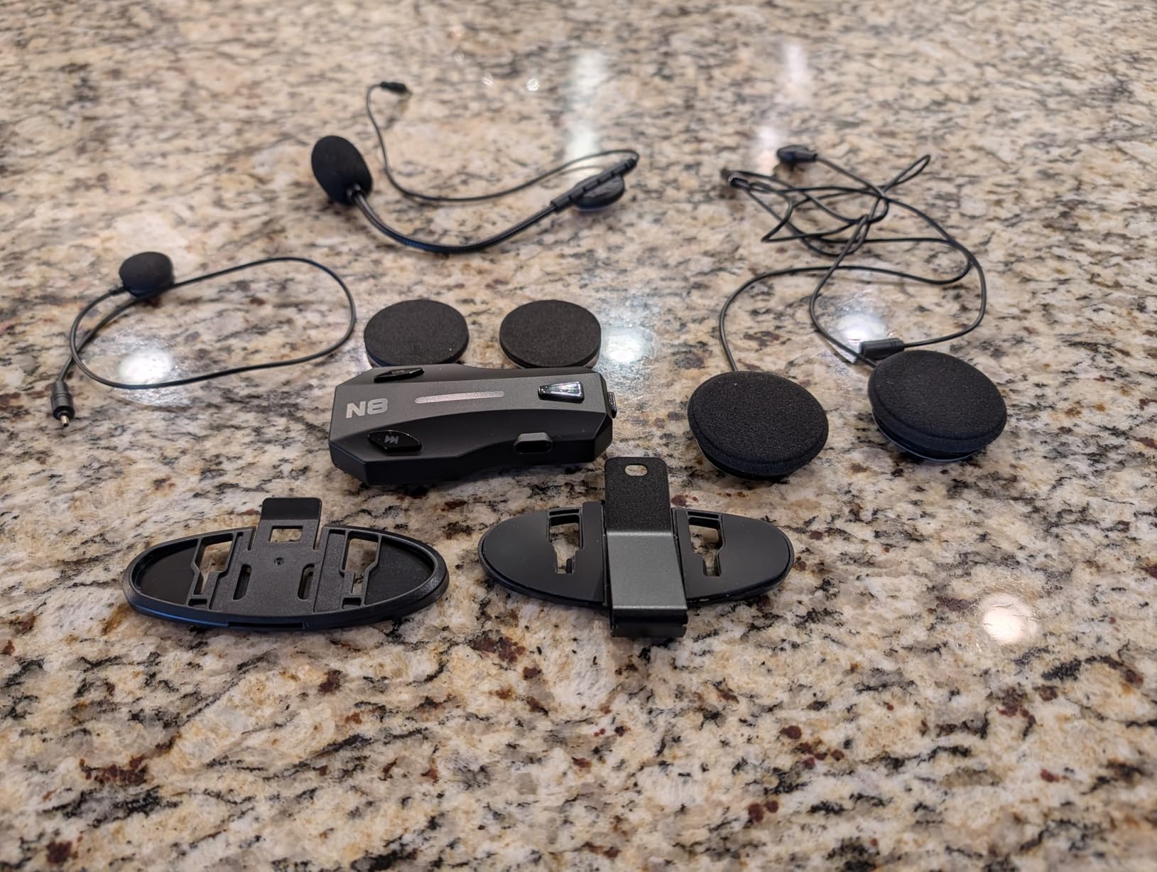 N8 8 Riders Mesh Motorcycle Helmet Communication System, Motorcycle Bluetooth Headset V5.4 with Audio Multitasking/Music Sharing, 45mm Helmet Speakers Intercom for ATV/Snowmobile/Ski, 2 Pack customer photo 2