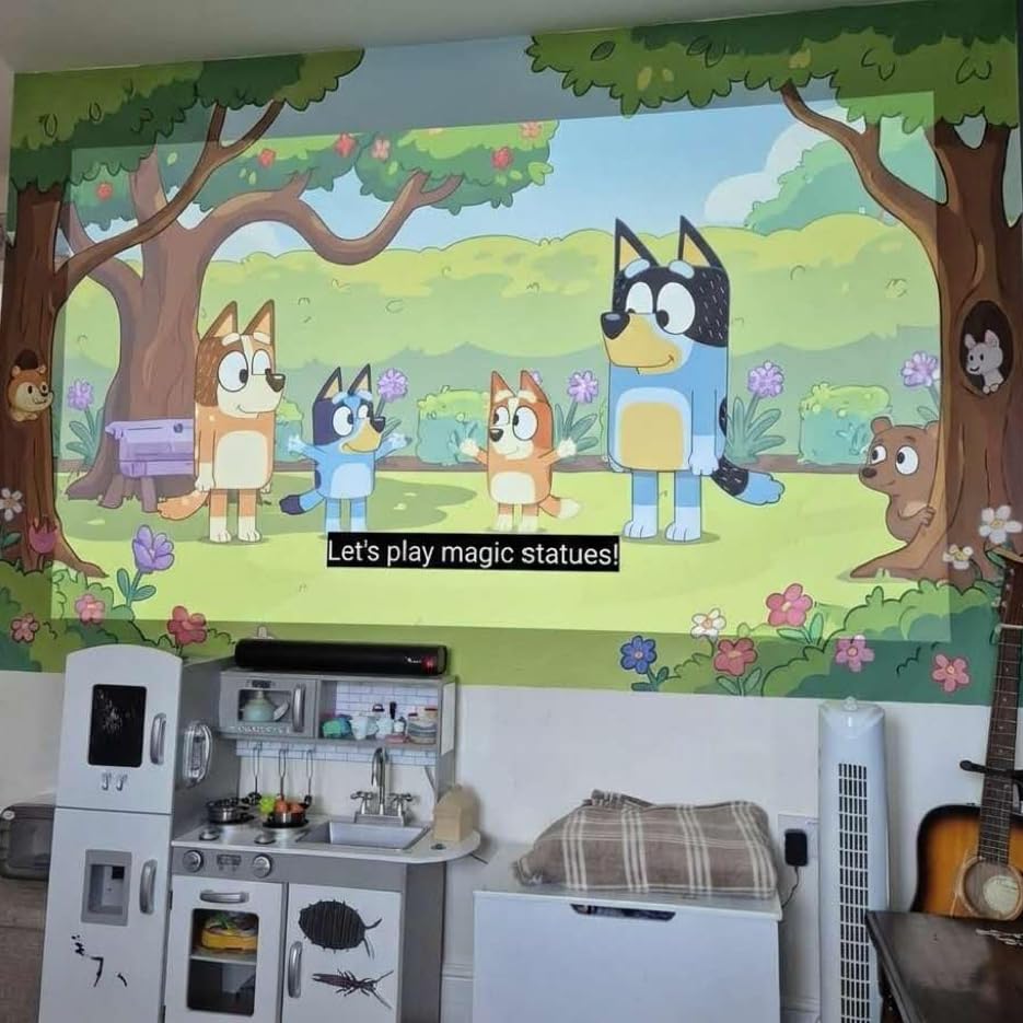 Smart Projector [Google TV Built-in & 4K Support] with WiFi and Bluetooth, Portable Mini Movie Short Throw Projector Outdoor with Built-in Apps Auto Focus Keystone for Home Theater Bedroom Ceiling customer photo 2