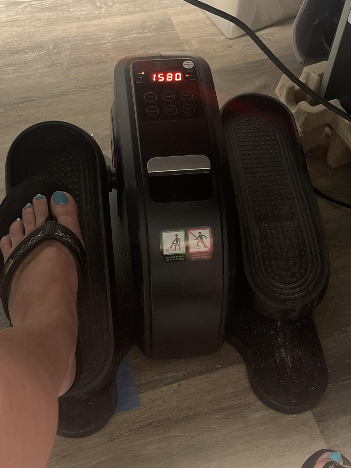 OLIXIS Under-Desk Elliptical Machine-Compact & Quiet Mini Pedal Exerciser with Adjustable Speed, LED Display, Portable Fitness Solution for Home or Office Workouts customer photo 1