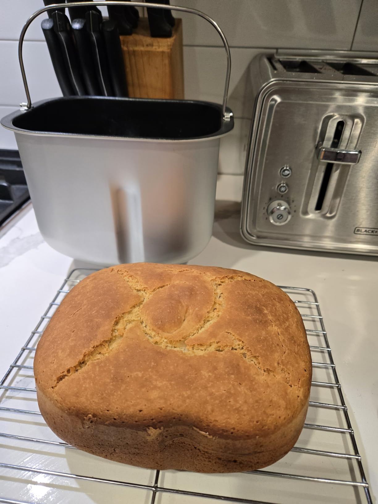 Bread Maker, 2LB Stainless Steel Bread Machine, 17-in-1 Automatic Settings, Non-Stick Pan, Beginner-Friendly Controls, Easy to Clean, Low Noise, High Success Rate for Homemade Bread customer photo 2