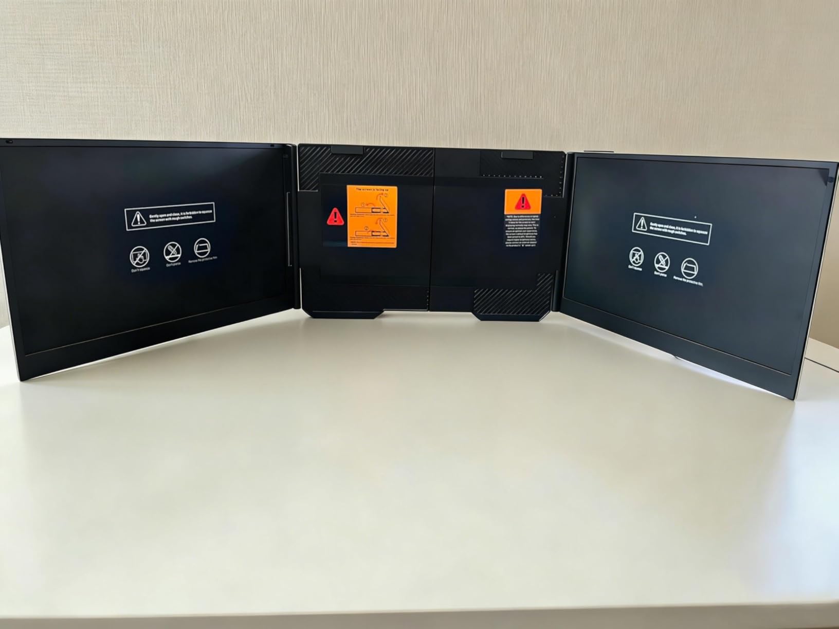 APILDELLA 15.6'' Triple Laptop Screen Extender, 1080P FHD Portable Dual Monitor for Laptop USB C HDMI, Plug-Play Monitor Extender for Triple Display for Mac/Windows, Fit 13