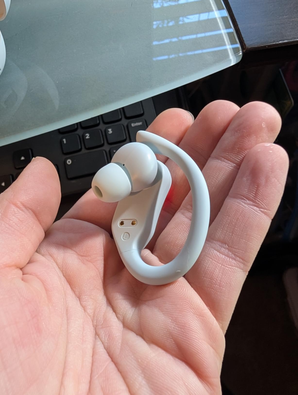 GNMN Active Noise Cancelling Ear Buds Wireless Earbuds 96hrs Playback Bluetooth Headphones Dual Battery Display Stereo Bass Earphones with Earhooks Microphone IPX7 Waterproof Headset for Sports/Gym customer photo 1