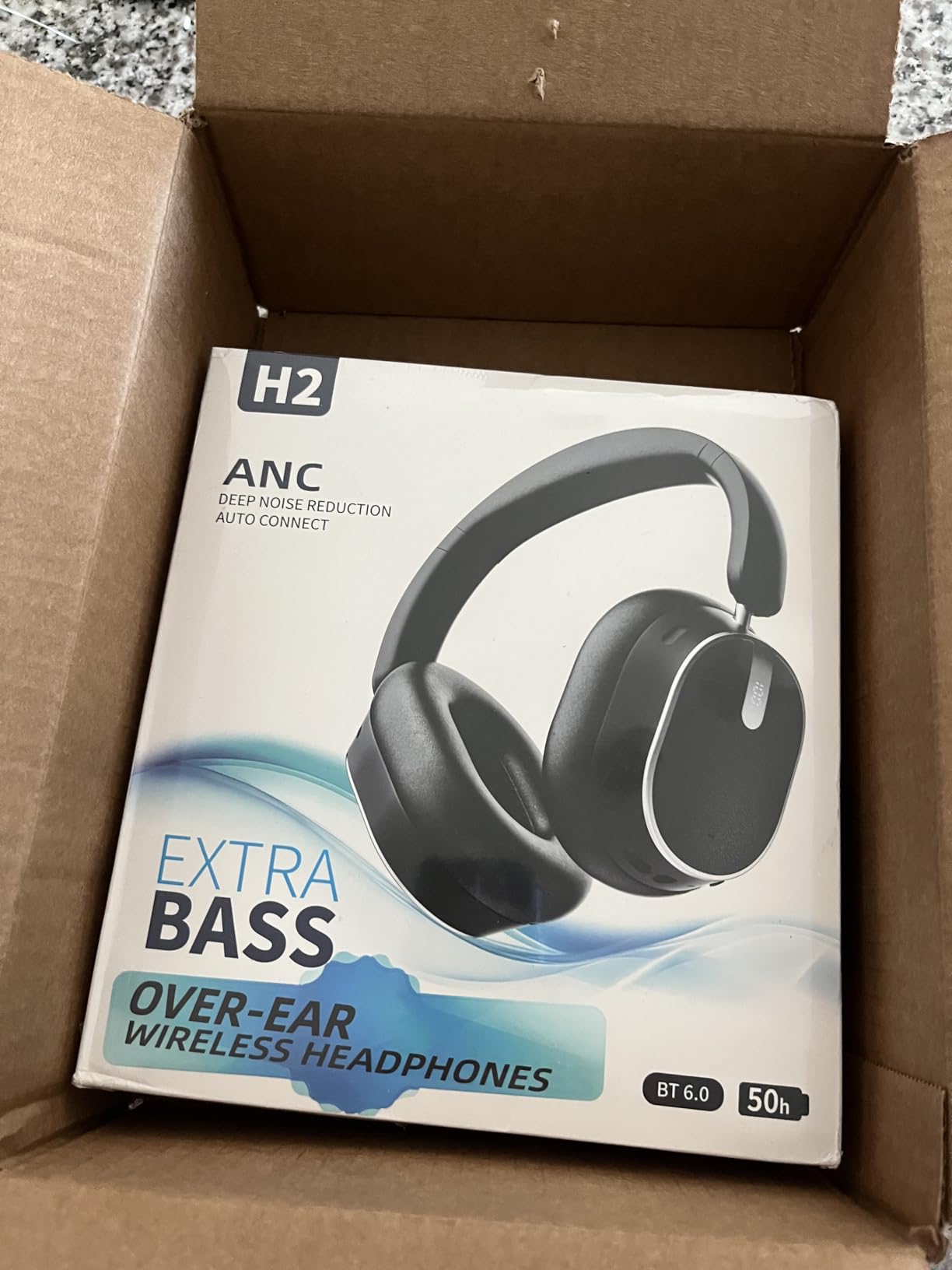 Hybrid Active Noise Cancelling Bluetooth Headphones, Bluetooth 6.0 Over Ear Wireless Headphones with 60H Playtime, Hi-Res Audio, Deep Bass, Memory Foam Ear Cups for Home Office Travel Black customer photo 2