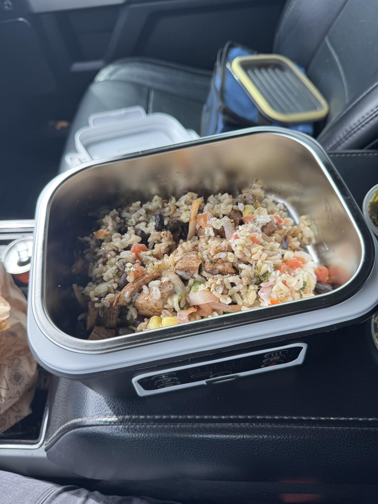 Cordless Electric Heated Lunch Box, XL 6.3Cups 20000mAh Rechargeable Food Warmer Lunch Box with Self Heating, Smart Timer, Adjustable Temperature, Leakproof, BPA Free, Removable Tray Divider customer photo 1